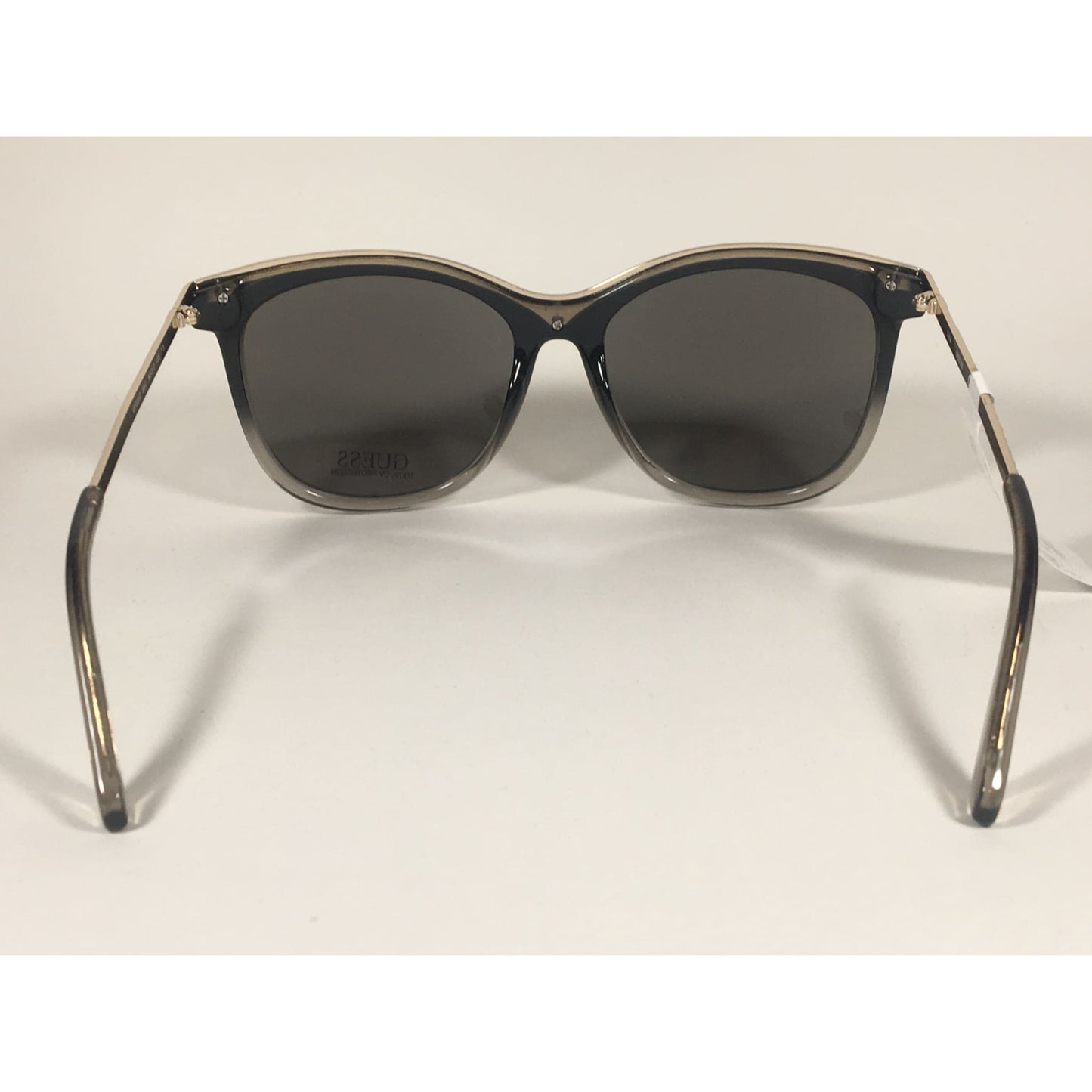Guess Oversized Designer Sunglasses Black Crystal and Gold Silver Mirror Lens GF0302 05C - Sunglasses