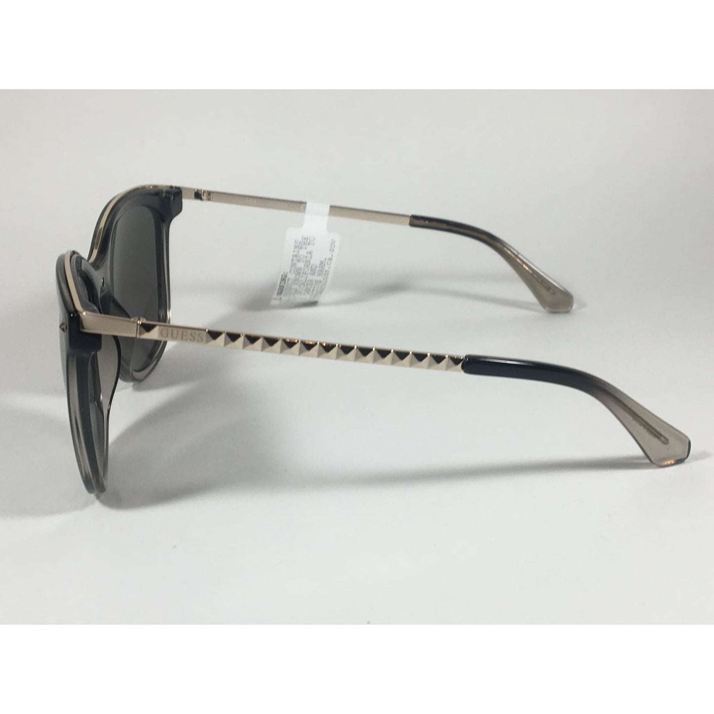 Guess Oversized Designer Sunglasses Black Crystal and Gold Silver Mirror Lens GF0302 05C - Sunglasses