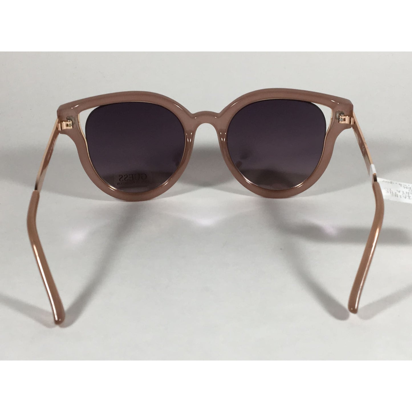 Guess Round Cat Eye Sunglasses Nude Peach Copper Gold Silver Mirror Lens Gf0323 72U - Sunglasses