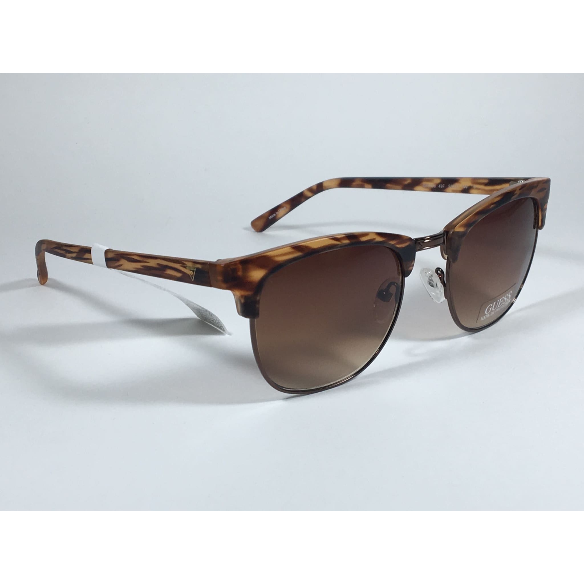 Guess Square Club Sunglasses Brown Wood Havana Frame Brown Gradient Lens  GF0170 49F