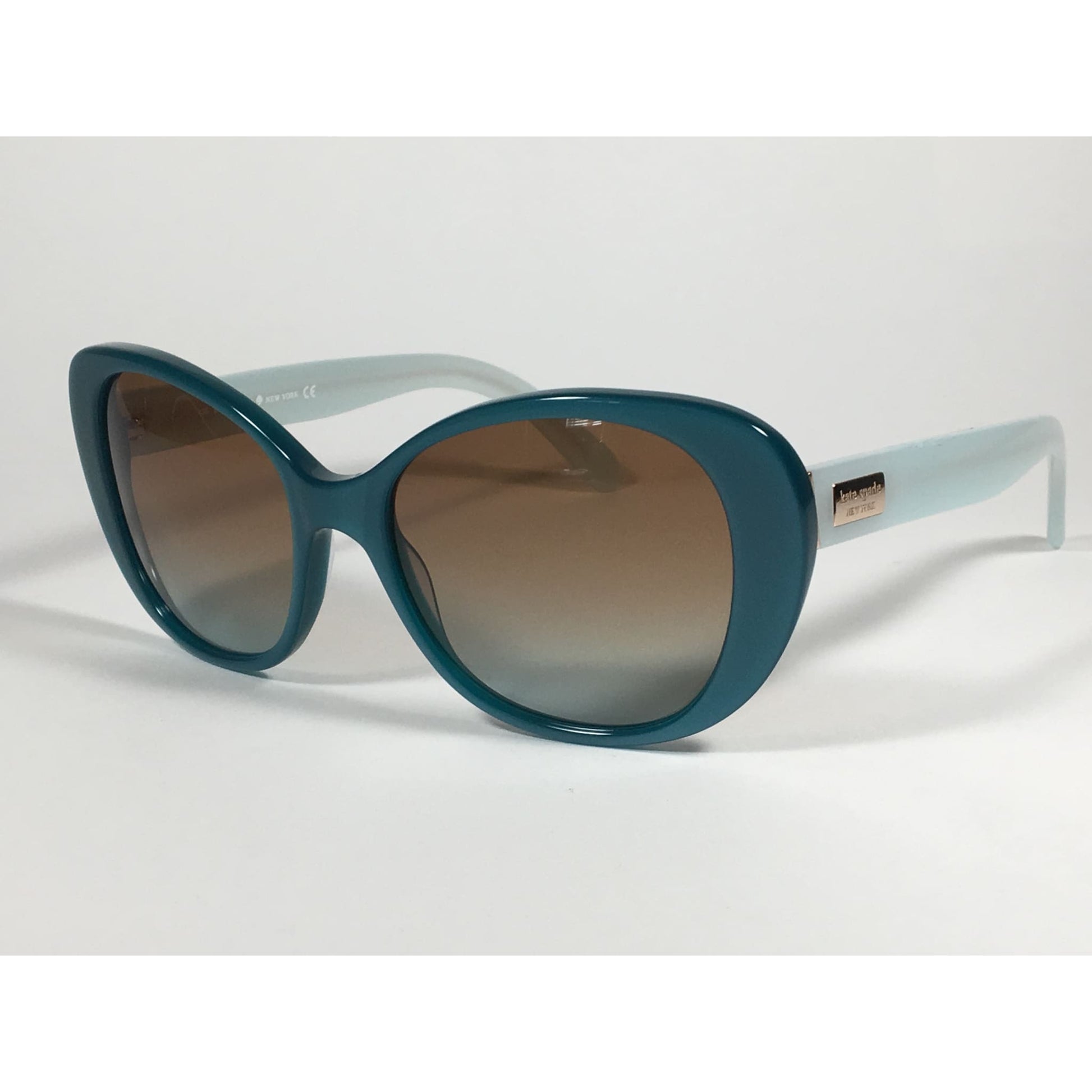 Kate Spade Emery Cat Eye Sunglasses Aqua Sea Glass Brown Gradient Lens Emery/s 0JGW WB - Sunglasses