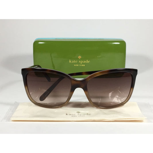 Kate Spade Kasie/s S5B Jd Square Sunglasses Brown Havana Frame With Brown Gradient Lens - Sunglasses