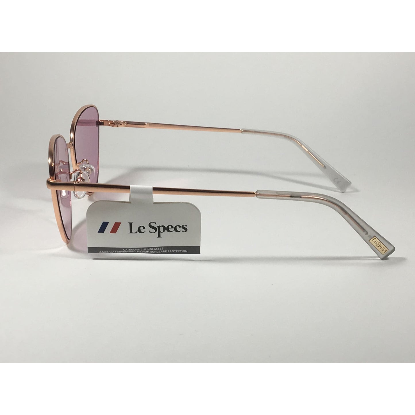 Le Specs Echo Butterfly Cat Sunglasses Matte Rose Gold Frame Pink Mirror Lens LSP1802171 - Sunglasses