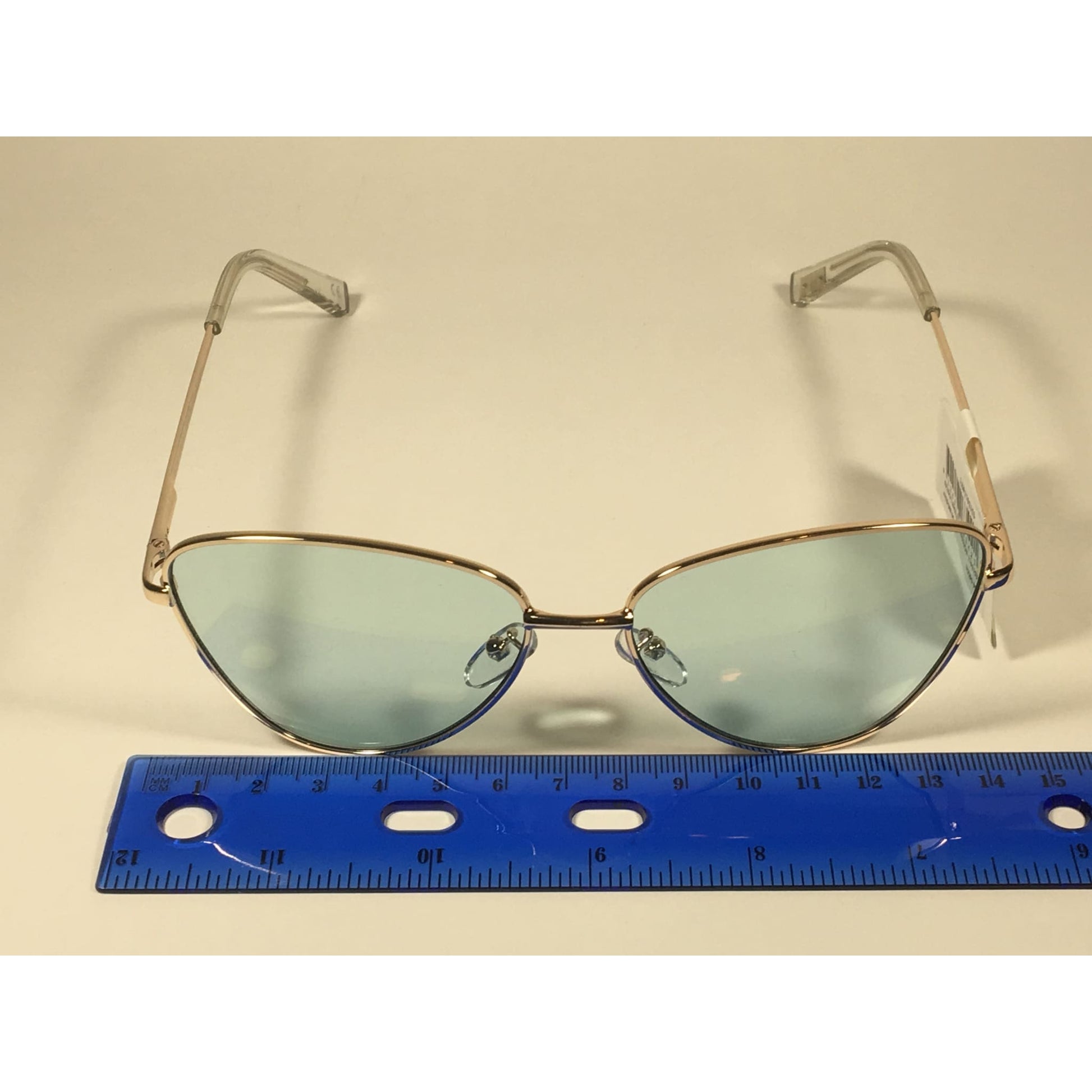 Le Specs Echo Limited Butterfly Cat Sunglasses Gold Frame Mint Blue Green Lens LSP1702153 - Sunglasses