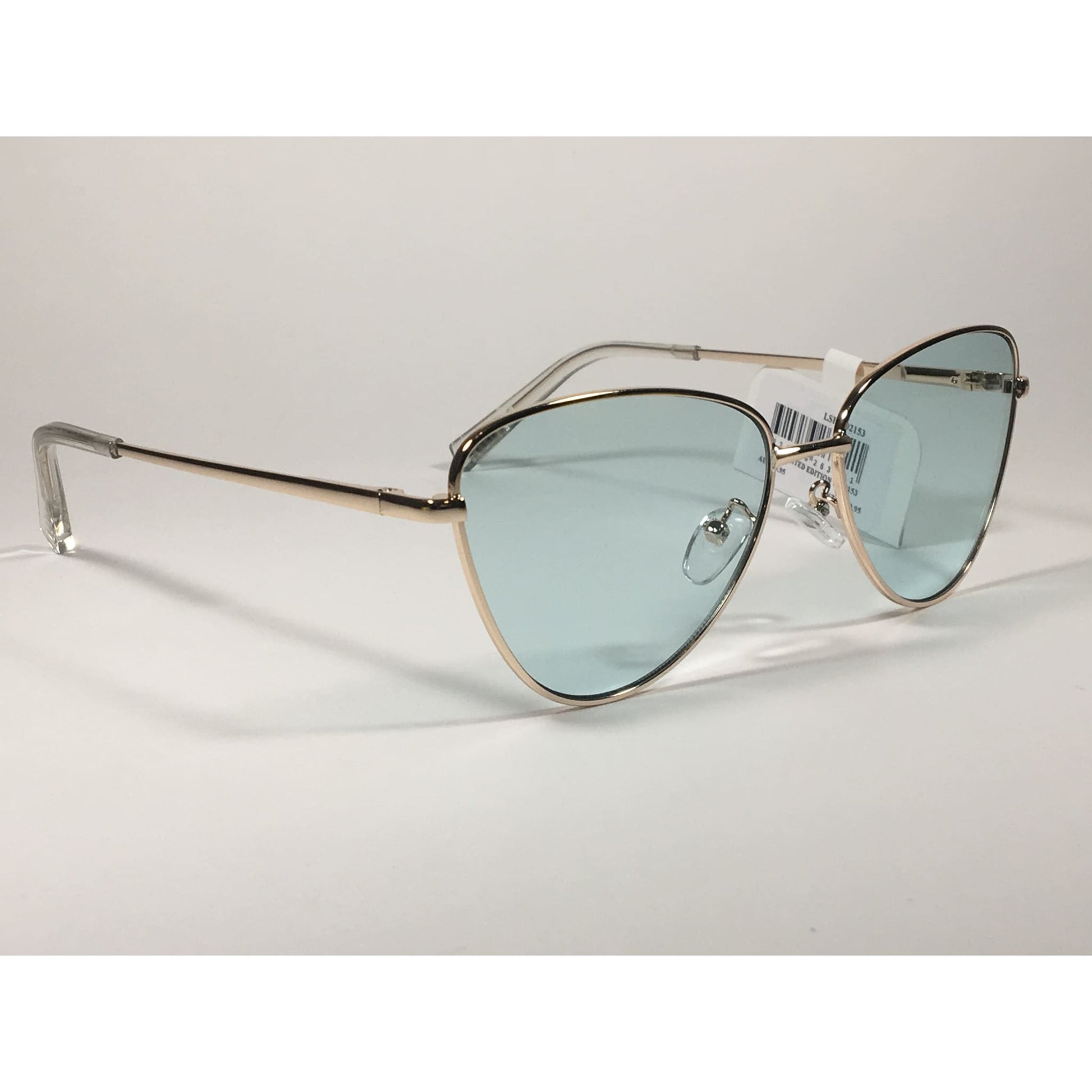 Le Specs Echo Limited Butterfly Cat Sunglasses Gold Frame Mint Blue Green Lens LSP1702153 - Sunglasses