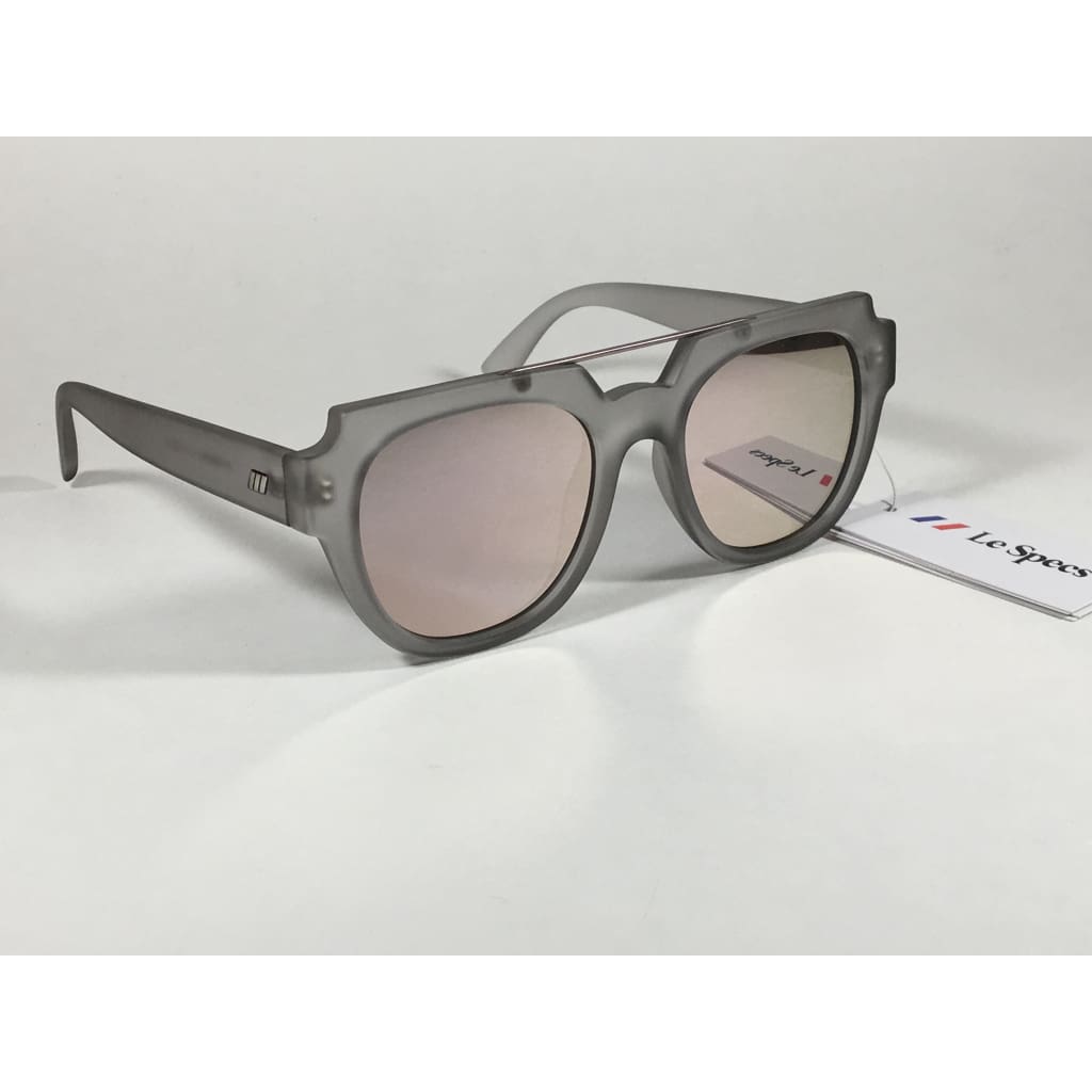 Le Specs La Habana 1702019 Sunglasses Matte Mist Gray Frame Rose Gold Mirror Lens - Sunglasses