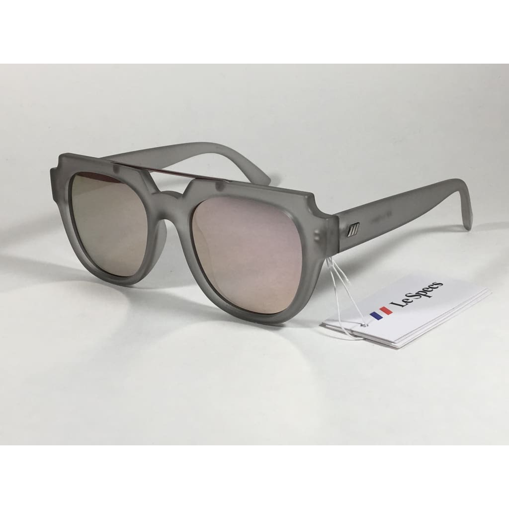 Le Specs La Habana 1702019 Sunglasses Matte Mist Gray Frame Rose Gold Mirror Lens - Sunglasses