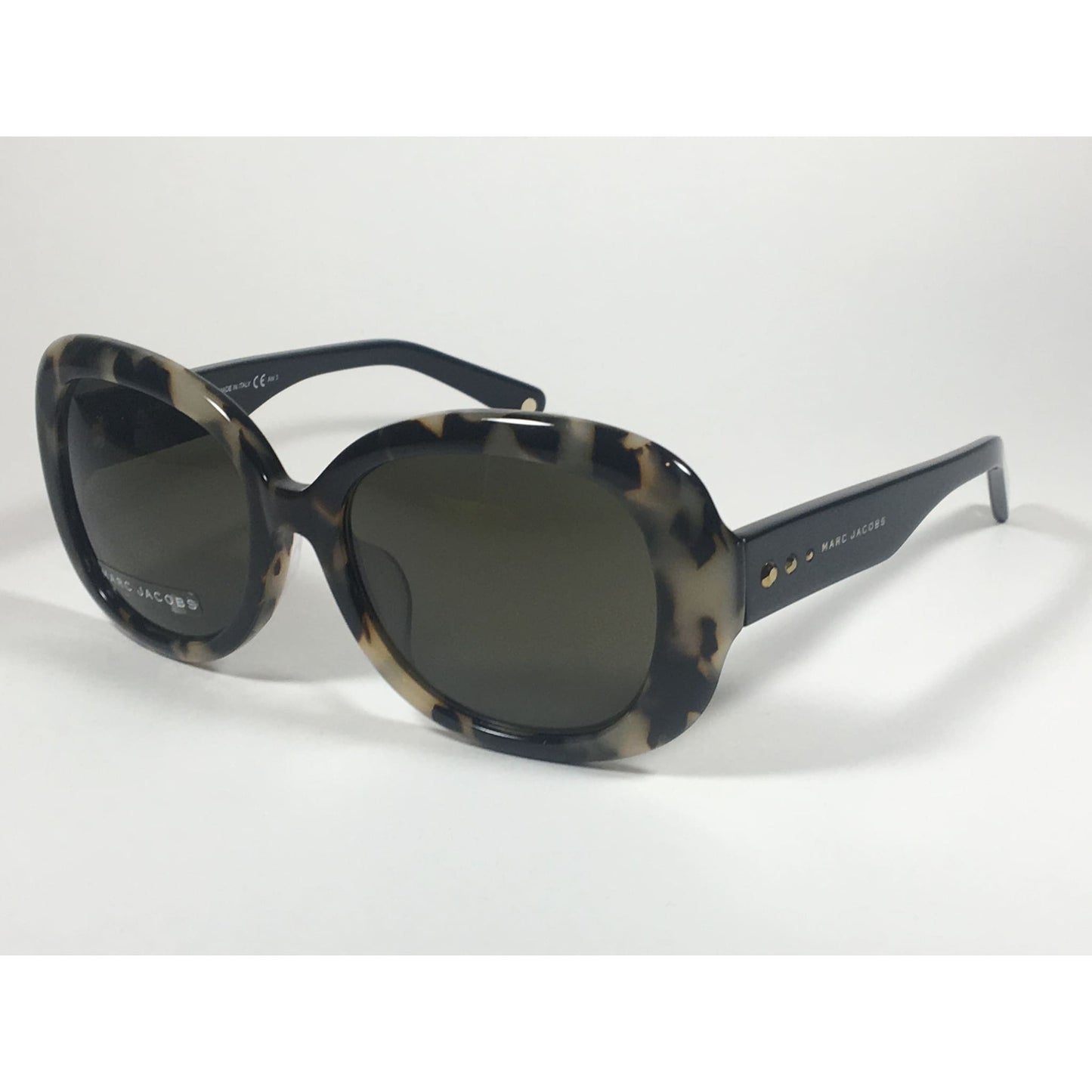 Marc Jacobs Oval MARC 97/F/S MKJ NR Sunglasses Black Light Havana Tortoise Gray Lens - Sunglasses