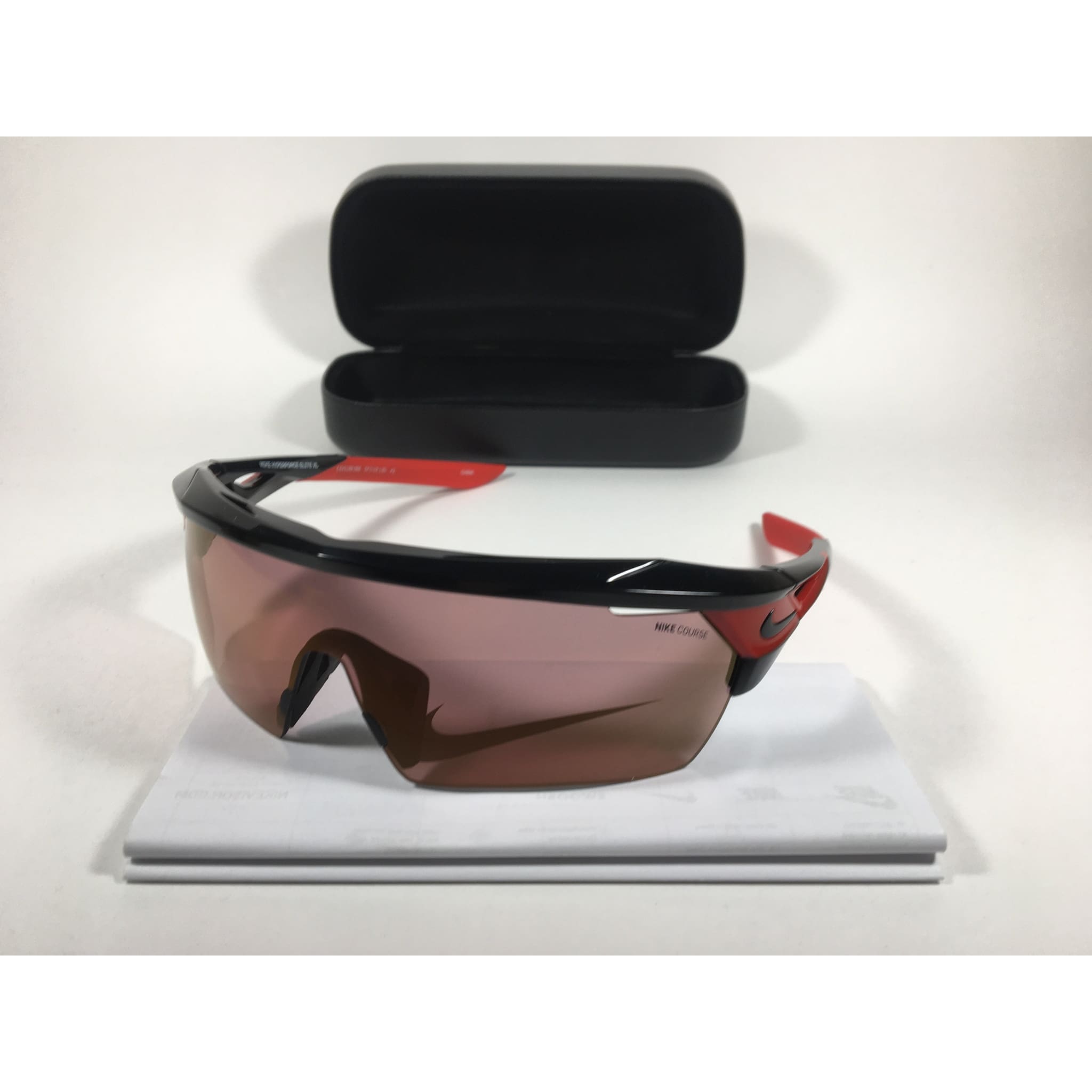 Nike Hyperforce Elite XL Sunglasses EV1189 066 Black Challenge Red Copper  Tint Lens