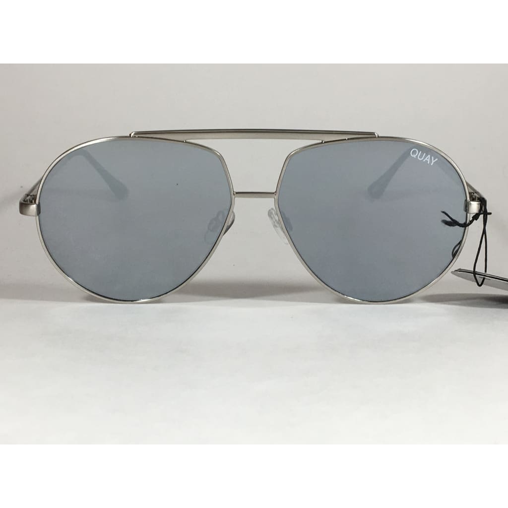 Quay Blaze Pilot Sunglasses Aviator Silver Gray Metal Silver Mirror Lens Qm000193 Slv/slv - Sunglasses