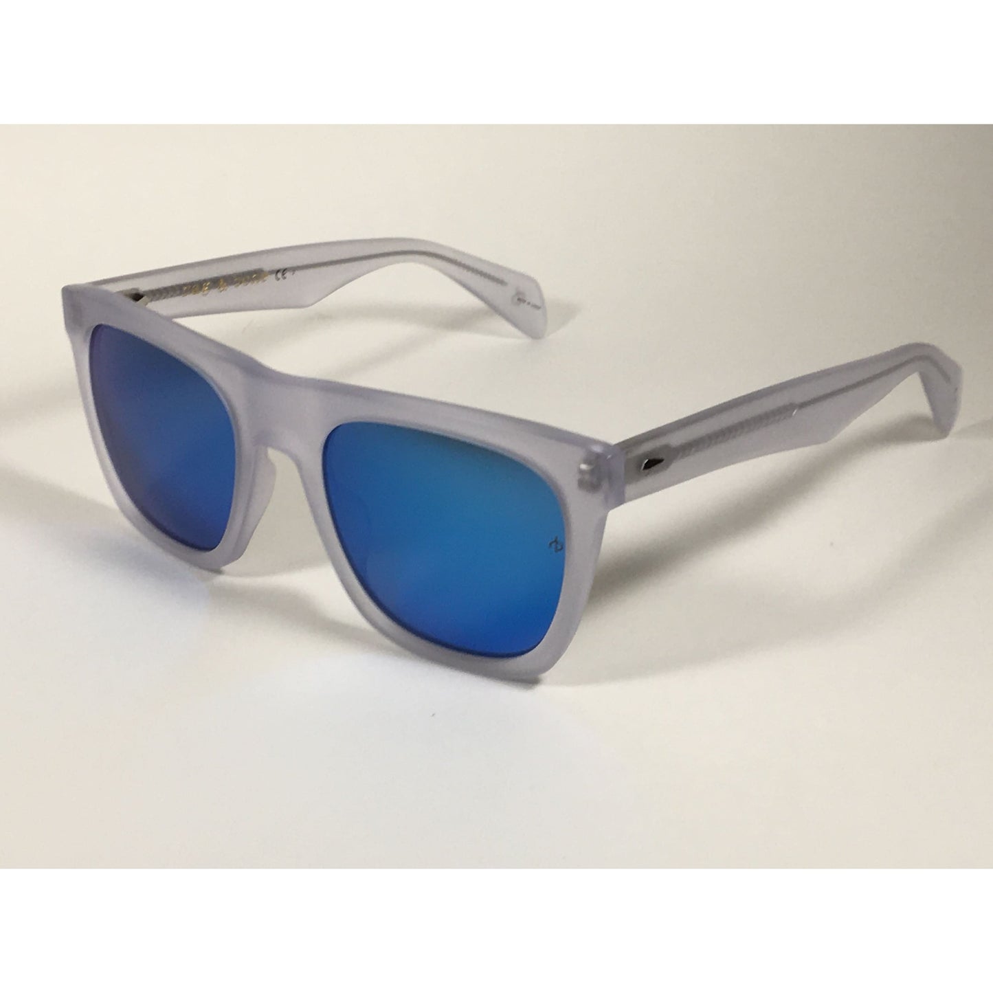 RAG & BONE RNB5002/S 2M4 Z0 Sunglasses Matte Crystal Blue Flash Mirror - Sunglasses