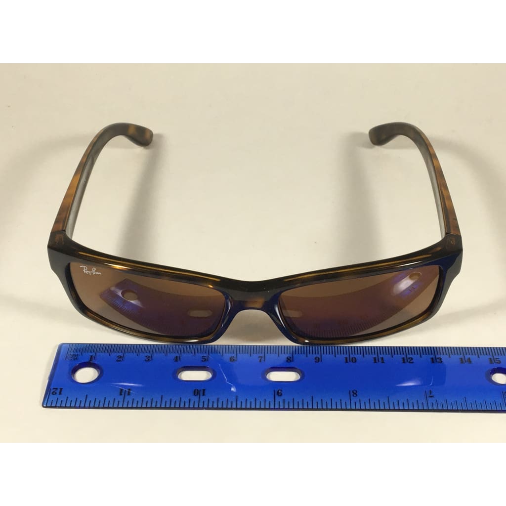 Ray-Ban Active Rectangle Sunglasses Brown Havana Tortoise Nylon Frame Brown Lens Rb4151 710 - Sunglasses