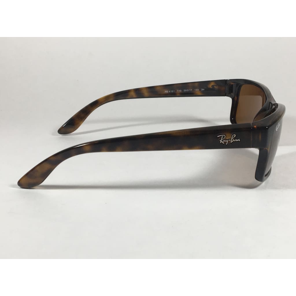 Ray-Ban Active Rectangle Sunglasses Brown Havana Tortoise Nylon Frame Brown Lens Rb4151 710 - Sunglasses