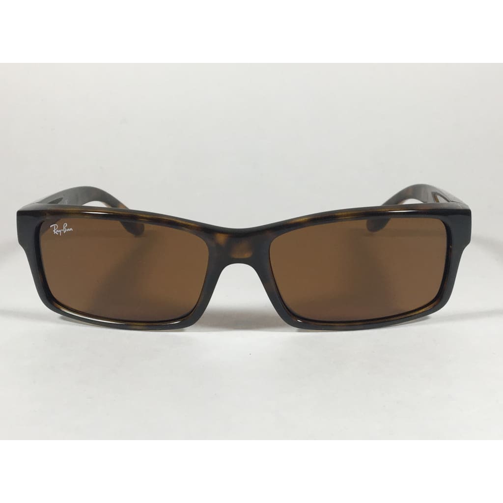 Ray-Ban Active Rectangle Sunglasses Brown Havana Tortoise Nylon Frame Brown Lens Rb4151 710 - Sunglasses