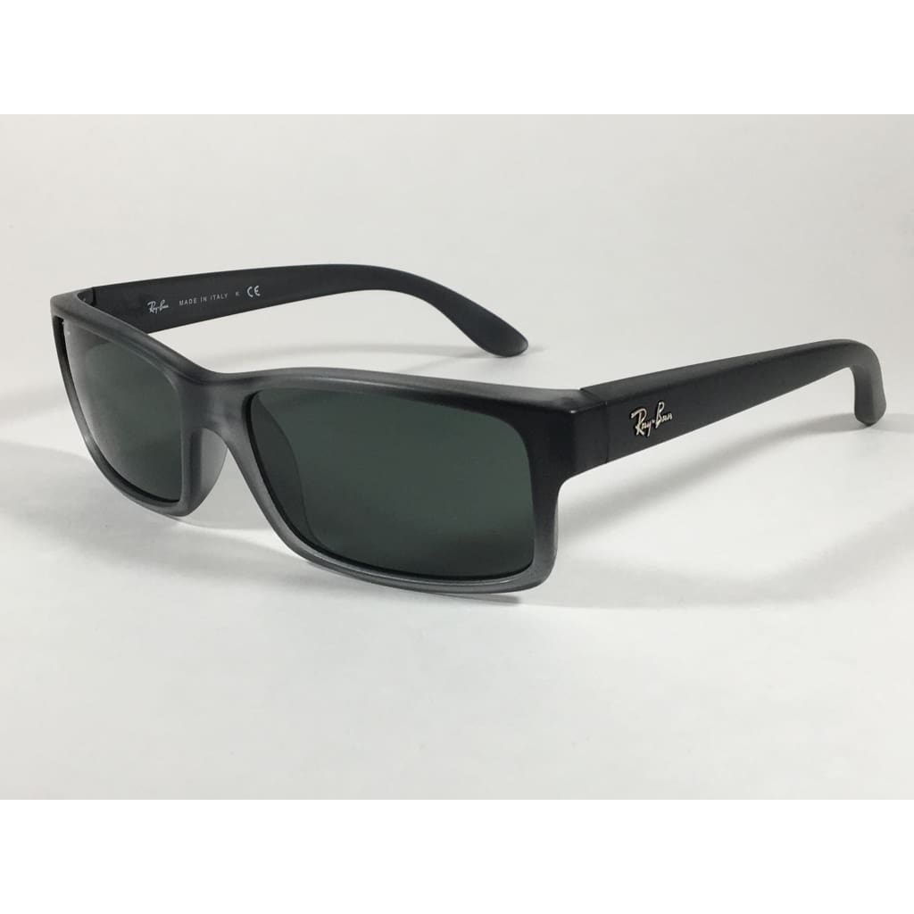 Ray-Ban Active Rectangle Sunglasses Gray Gradient Nylon Frame Green Lens Rb4151 893/71 - Sunglasses