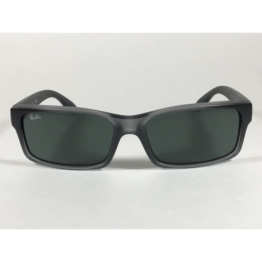 Ray-Ban Active Rectangle Sunglasses Gray Gradient Nylon Frame Green Lens Rb4151 893/71 - Sunglasses