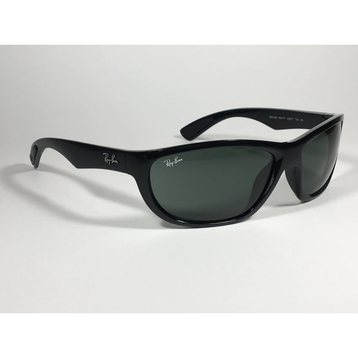 Ray-Ban Active Sport Sunglasses Black Gloss Frame Green Lens RB4188 601/71 - Sunglasses