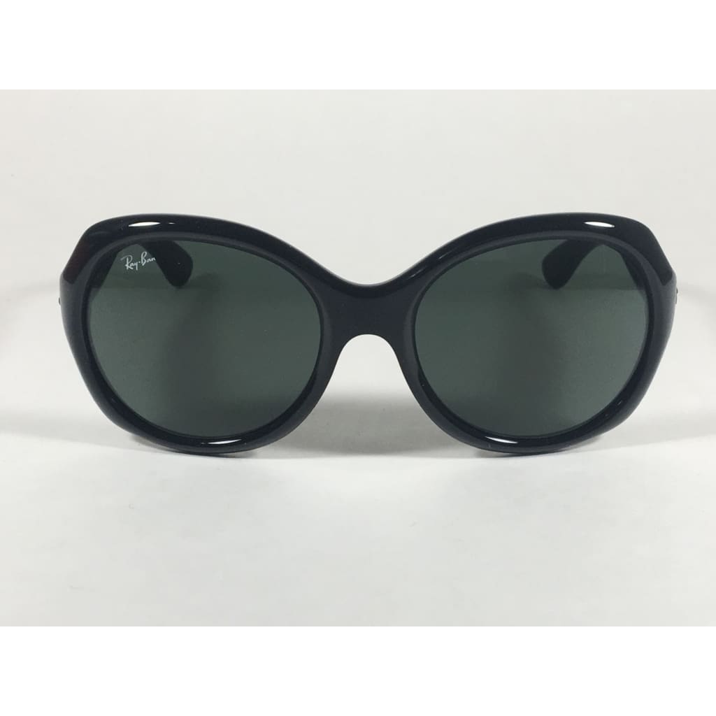 Ray Ban Highstreet Round Sunglasses Black Gloss Nylon Frame Green