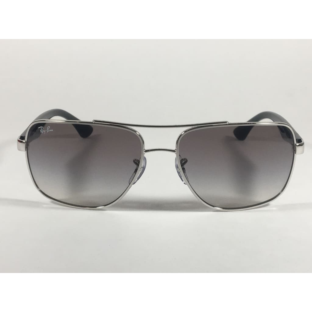 Ray-Ban Navigator Pilot Sunglasses Silver And Black Frame Gray Gradient Lens Rb3483 003/32 - Sunglasses