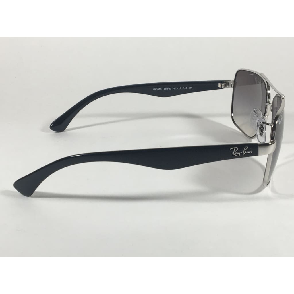 Ray-Ban Navigator Pilot Sunglasses Silver And Black Frame Gray Gradient Lens Rb3483 003/32 - Sunglasses