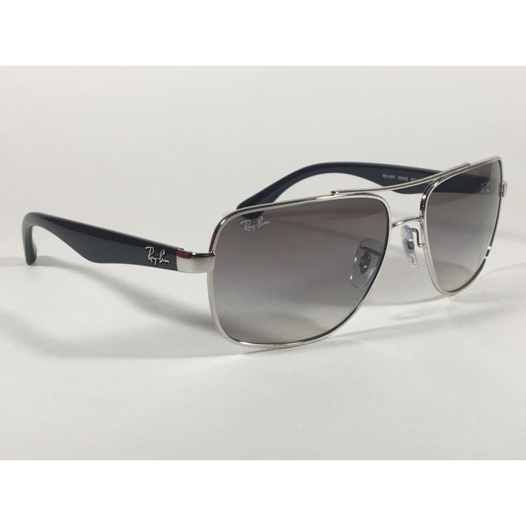 Ray-Ban Navigator Pilot Sunglasses Silver And Black Frame Gray Gradient Lens Rb3483 003/32 - Sunglasses