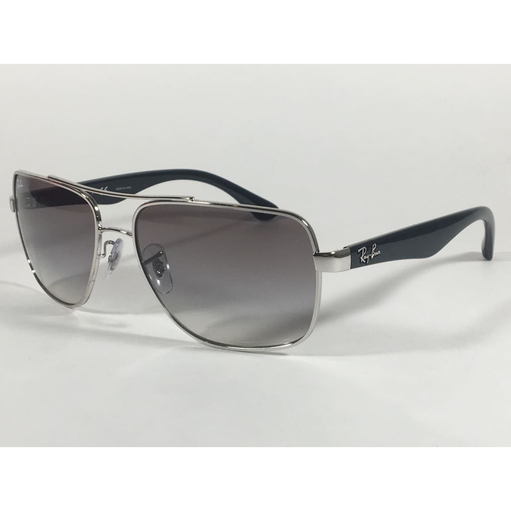 Ray-Ban Navigator Pilot Sunglasses Silver And Black Frame Gray Gradient Lens Rb3483 003/32 - Sunglasses