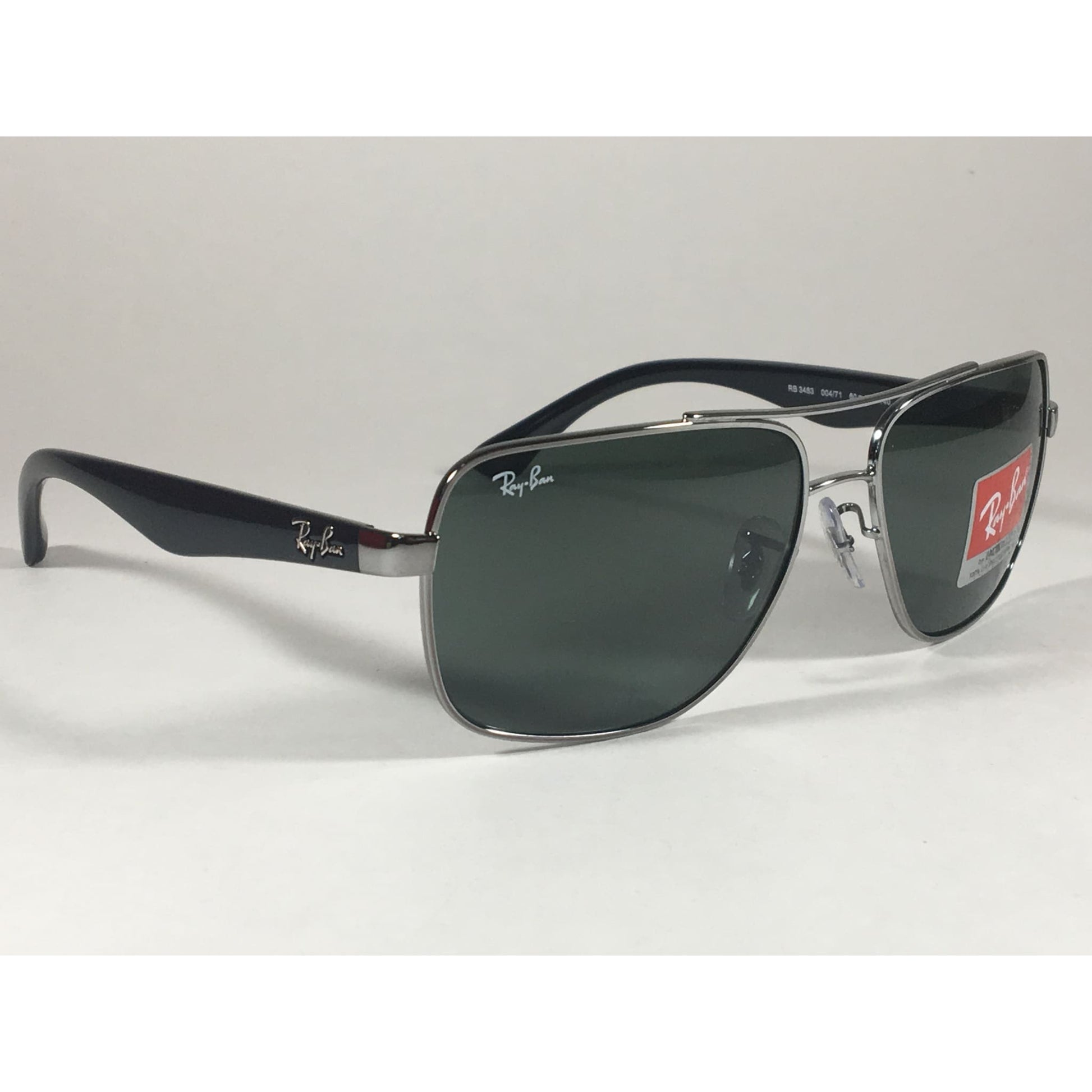 Ray-Ban Navigator Sunglasses Gunmetal Black Frame Green Lens RB3483 004/71 - Sunglasses