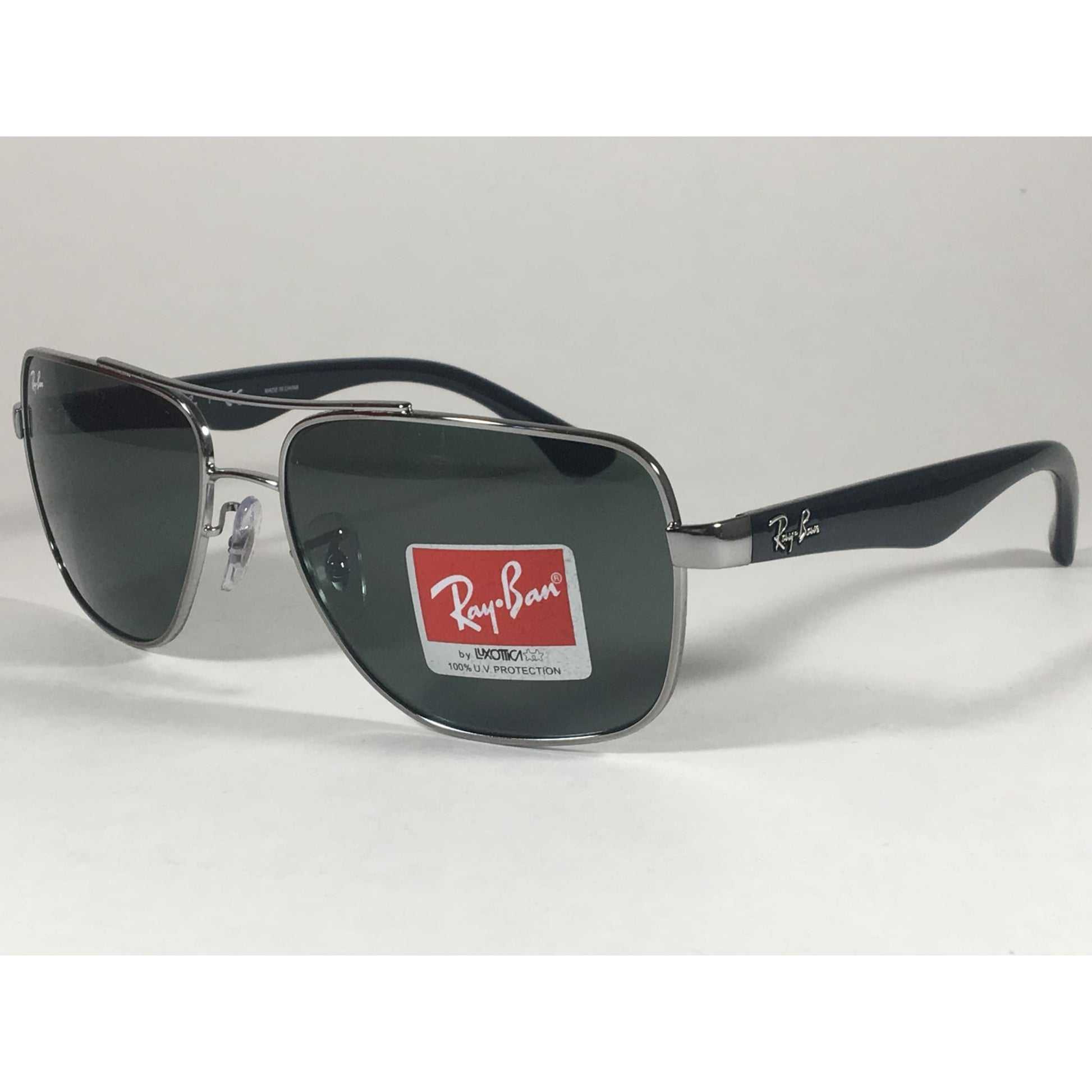 Ray-Ban Navigator Sunglasses Gunmetal Black Frame Green Lens RB3483 004/71 - Sunglasses