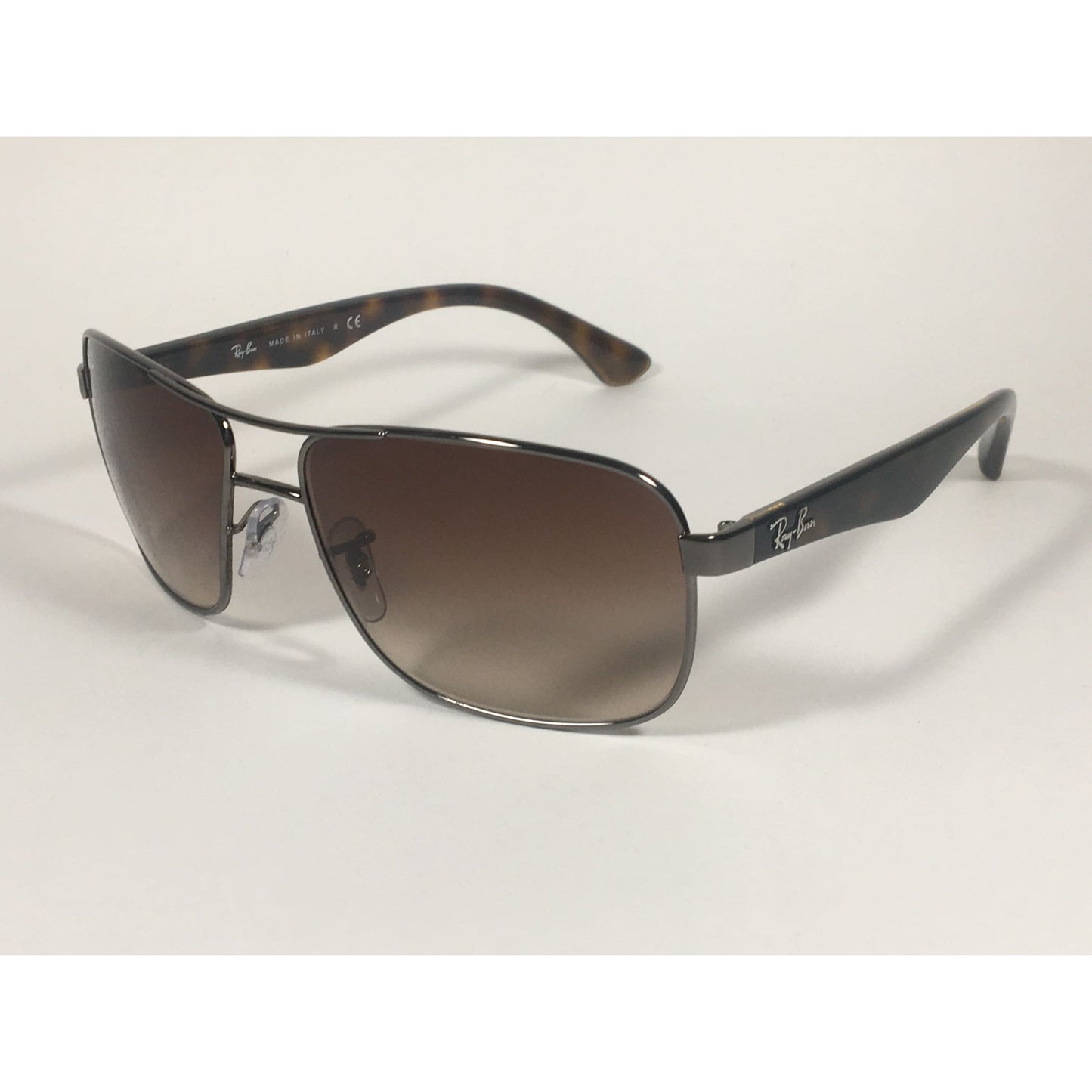 Ray-Ban Navigator Sunglasses Gunmetal Brown Gradient Rectangle Lens RB3516 004/13 - Sunglasses