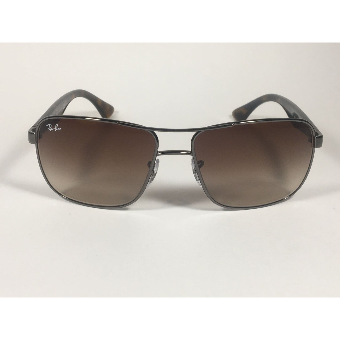 Ray-Ban Navigator Sunglasses Gunmetal Brown Gradient Rectangle Lens RB3516 004/13 - Sunglasses