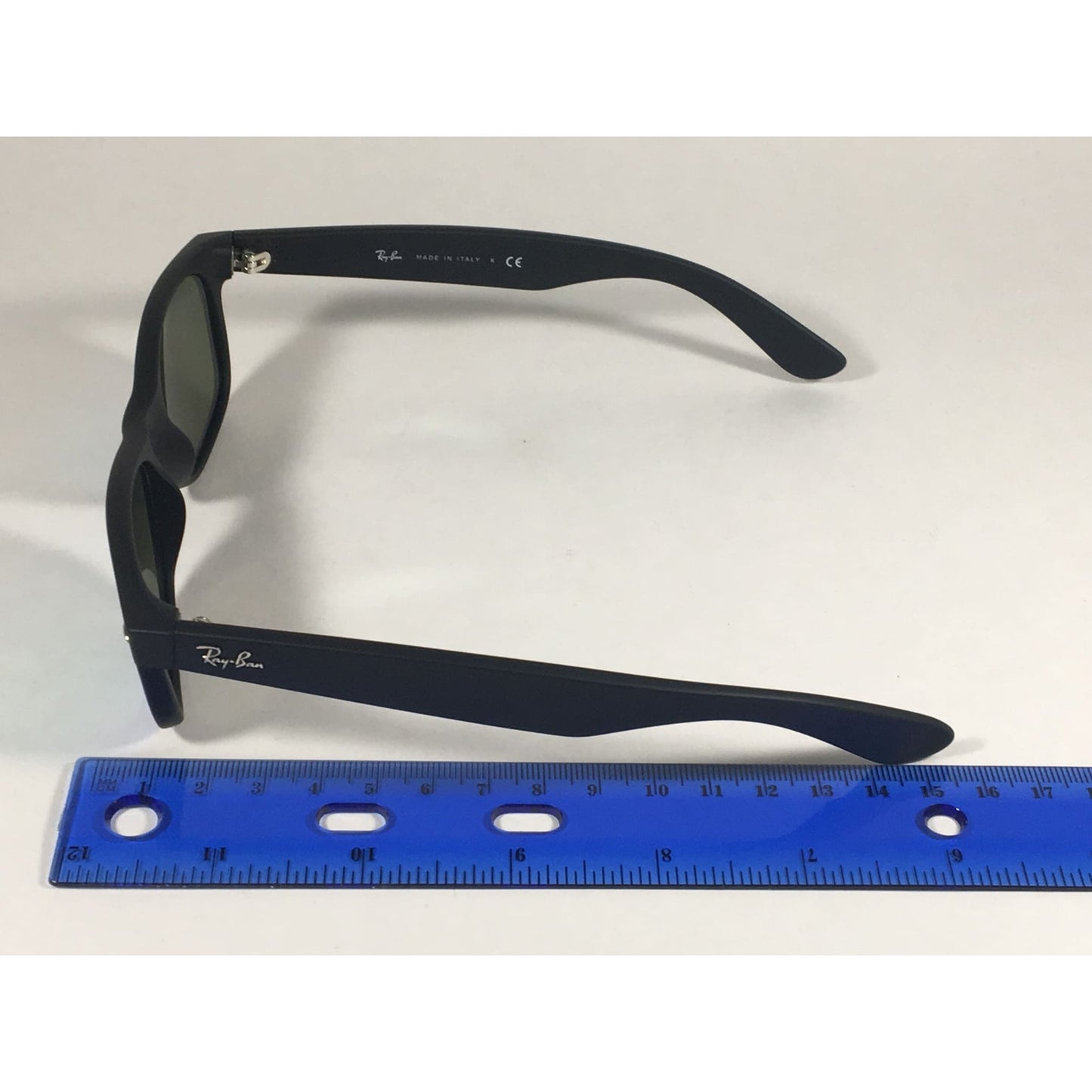 Ray-Ban New Wayfarer Sunglasses RB2132 622/19 Matte Black Green Aqua Flash Lens - Sunglasses