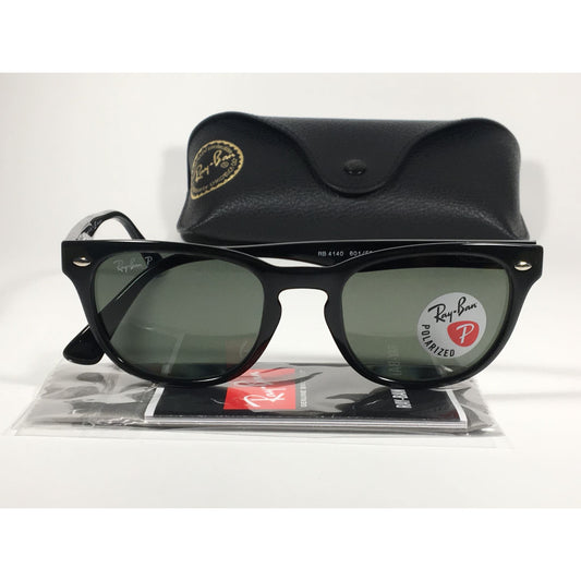 Ray-Ban Polarized Keyhole Wayfarer Sunglasses Black Gloss Frame Green Lens RB4140 601/58 - Sunglasses