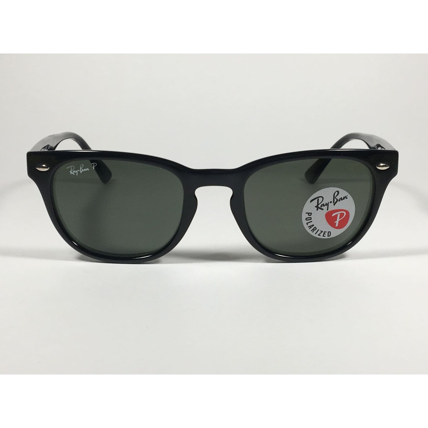 Ray-Ban Polarized Keyhole Wayfarer Sunglasses Black Gloss Frame Green Lens RB4140 601/58 - Sunglasses