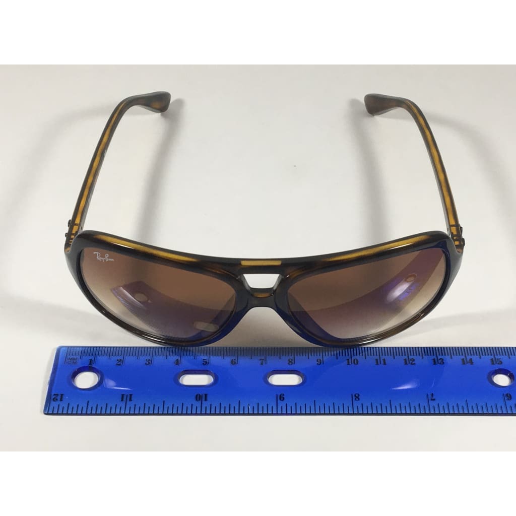 Ray-Ban Polarized Turbo Aviator Sunglasses Havana Brown With Brown Gradient Mens Rb4162 710/51 - Sunglasses