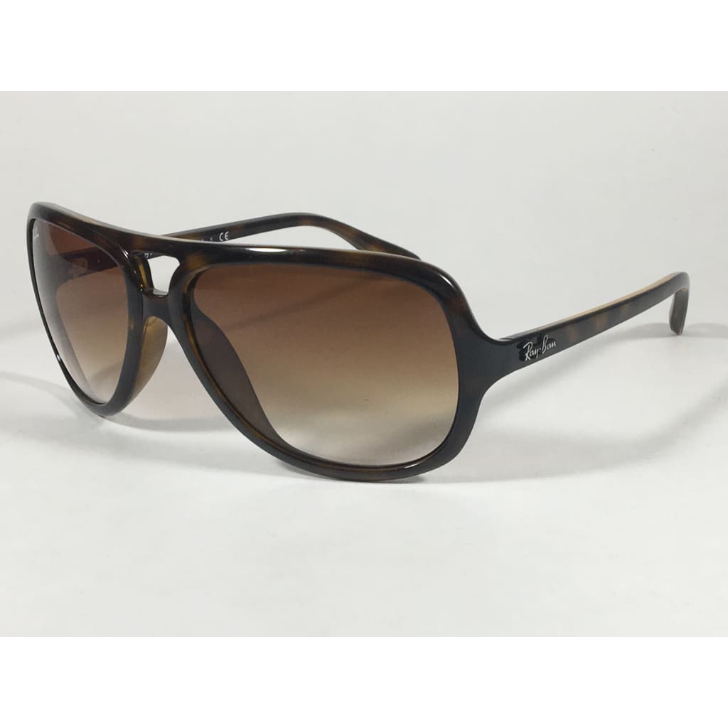 Ray-Ban Polarized Turbo Aviator Sunglasses Havana Brown With Brown Gradient Mens Rb4162 710/51 - Sunglasses