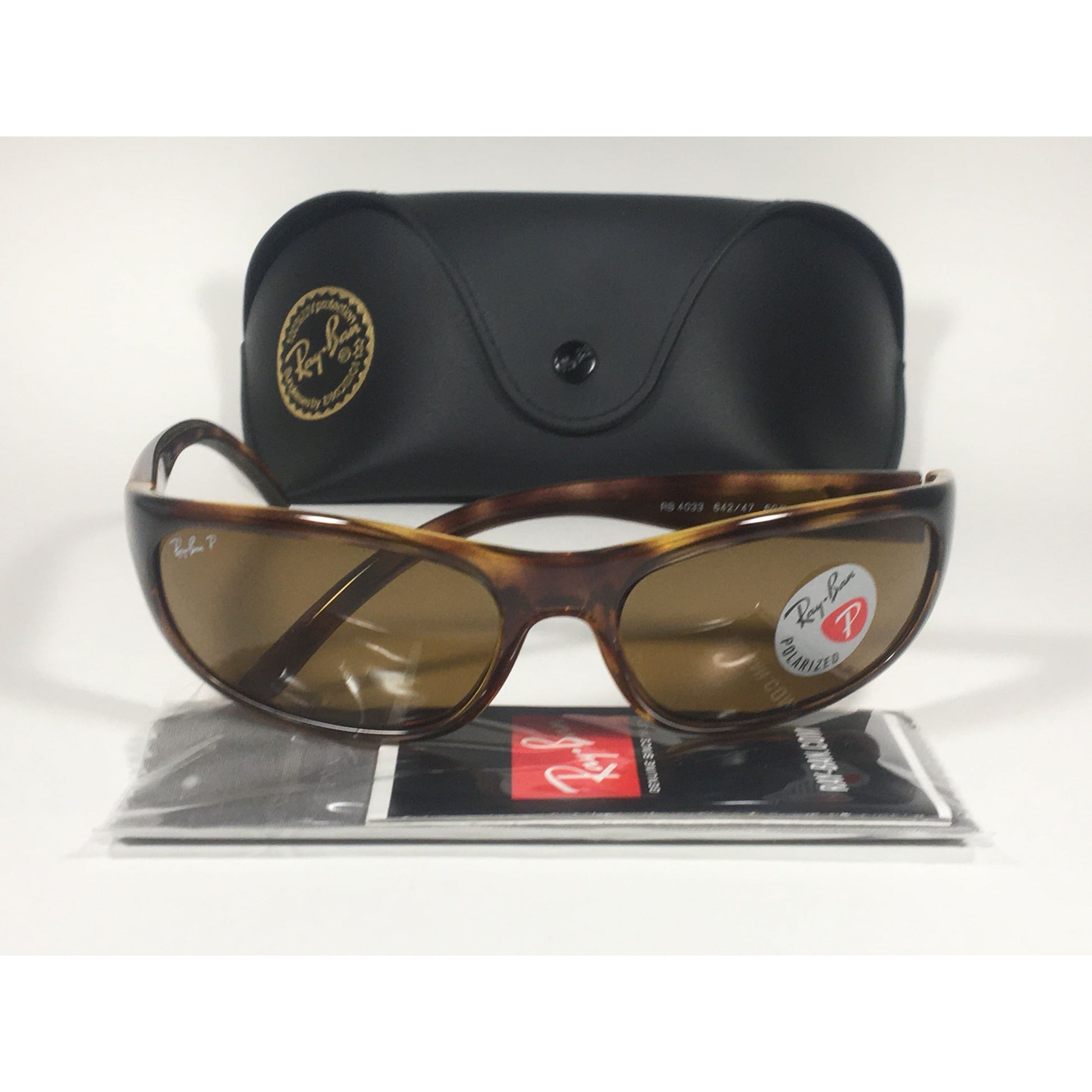 Ray-Ban Predator Polarized Sunglasses RB4033 642/47 Wrap Havana Brown Lens - Sunglasses