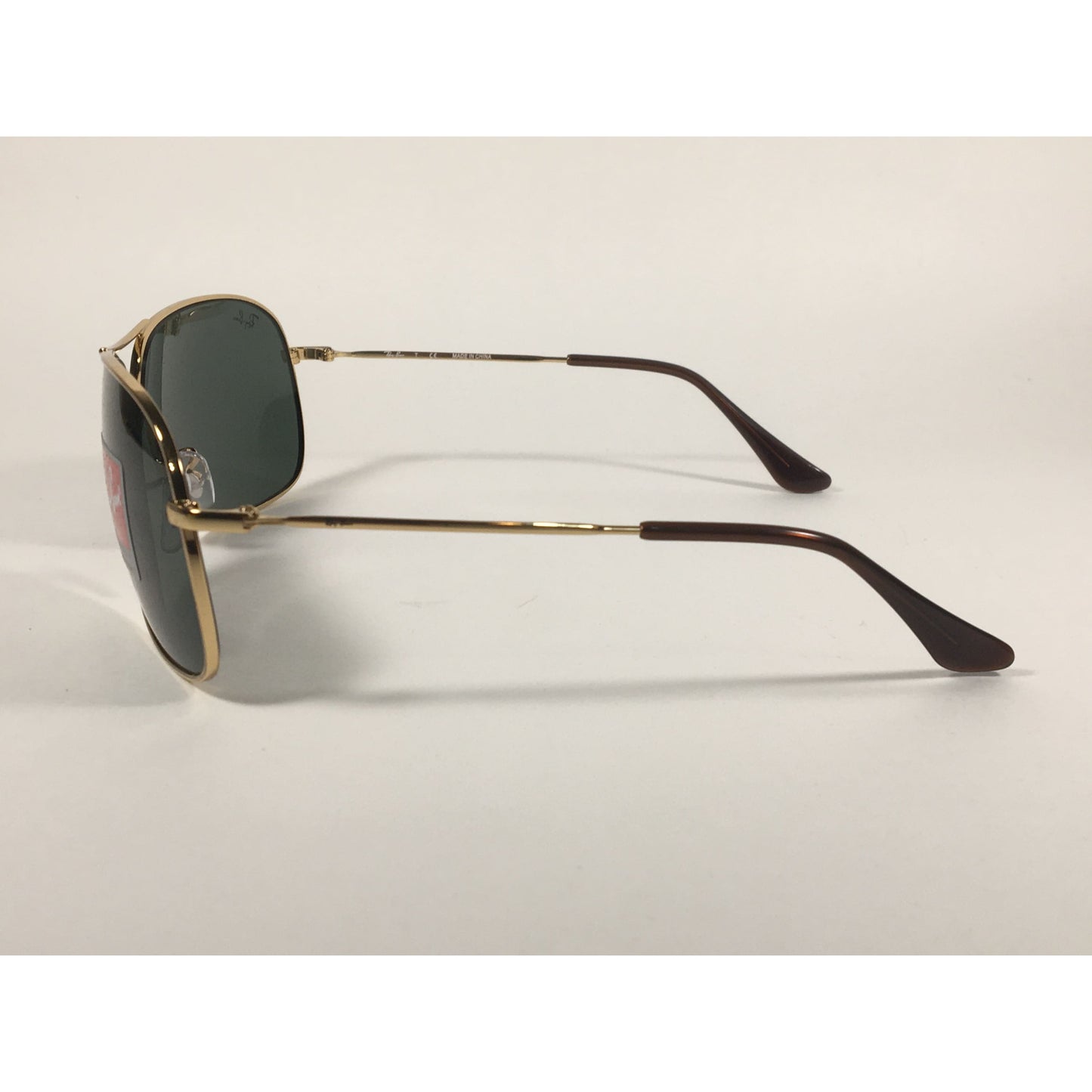 Ray-Ban RB3267 001/71 Arista Highstreet Aviator Sunglasses Gold With Green Lens - Sunglasses