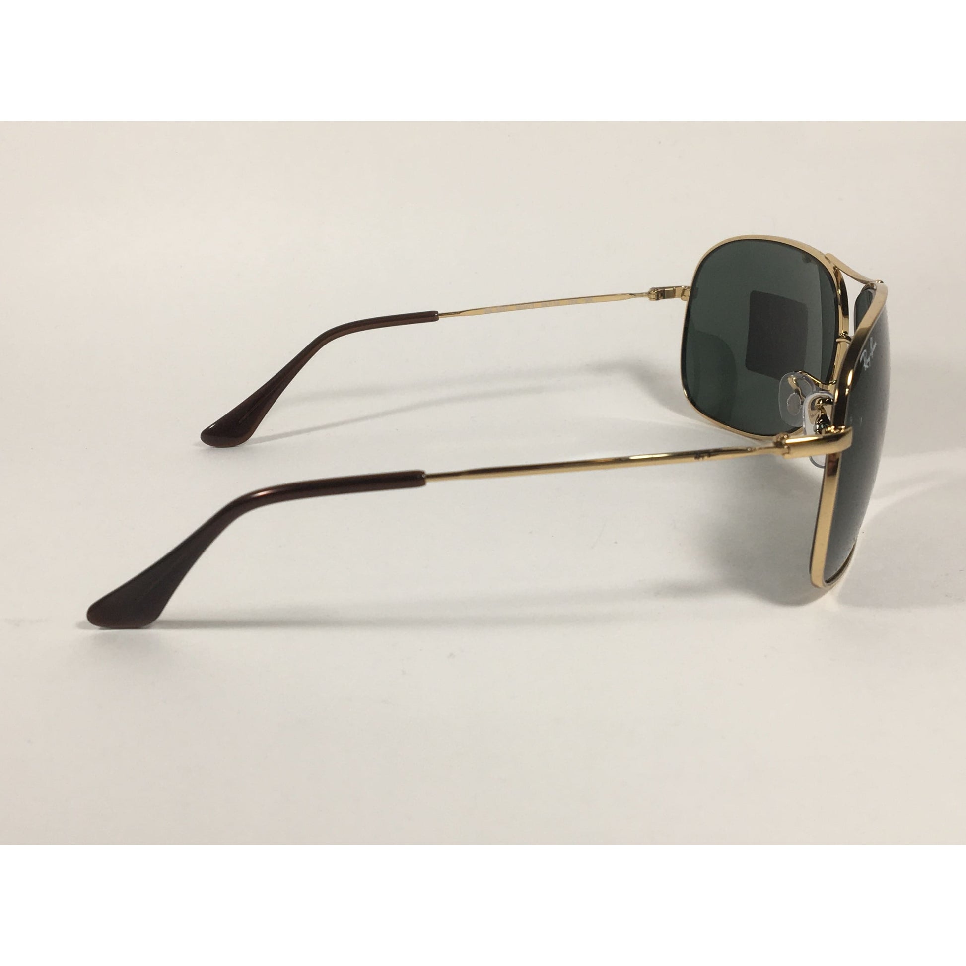 Ray-Ban RB3267 001/71 Arista Highstreet Aviator Sunglasses Gold With Green Lens - Sunglasses