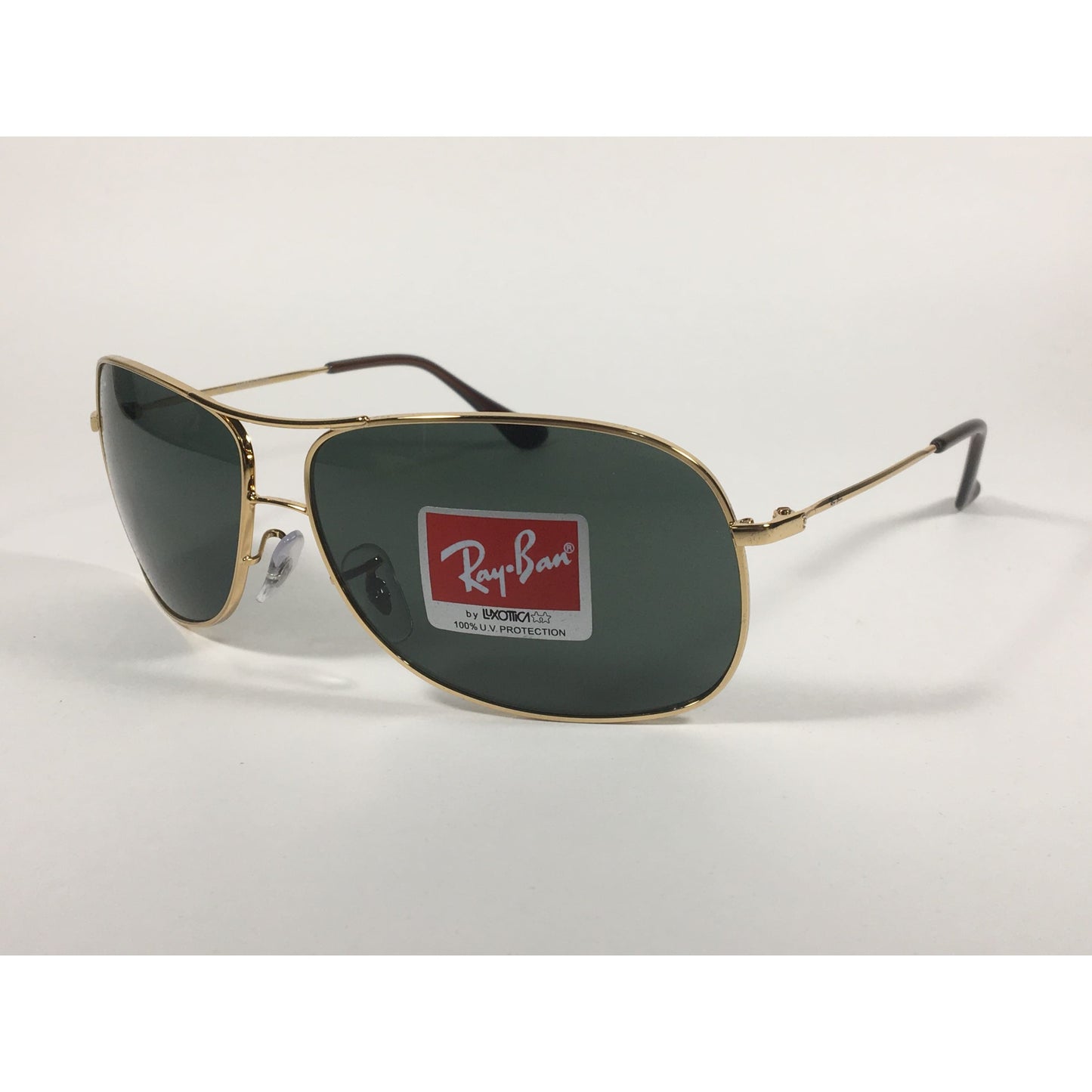 Ray-Ban RB3267 001/71 Arista Highstreet Aviator Sunglasses Gold With Green Lens - Sunglasses