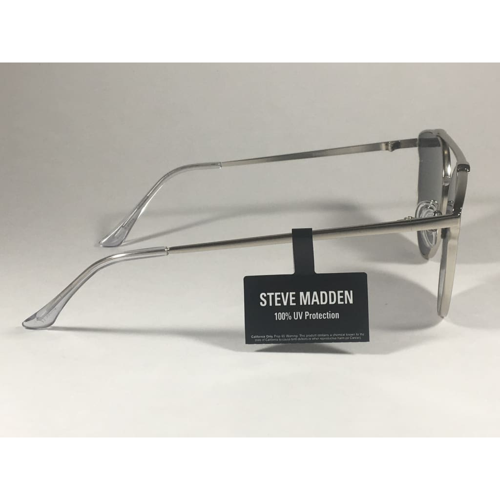 Steve Madden Cat Eye Sunglasses Brow Bar Silver Metal Gray Lens Sm489102 Sil - Sunglasses