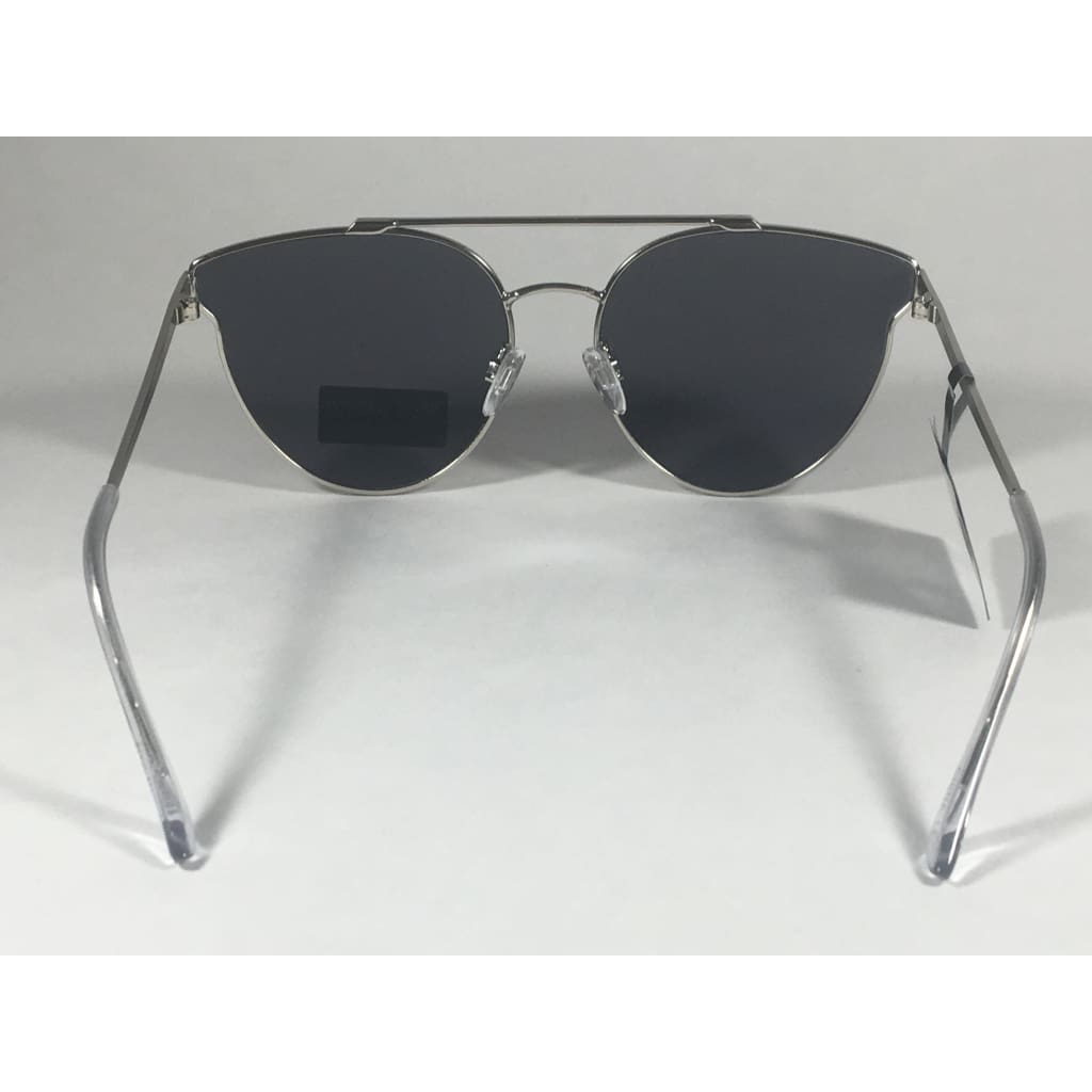 Steve Madden Cat Eye Sunglasses Brow Bar Silver Metal Gray Lens Sm489102 Sil - Sunglasses