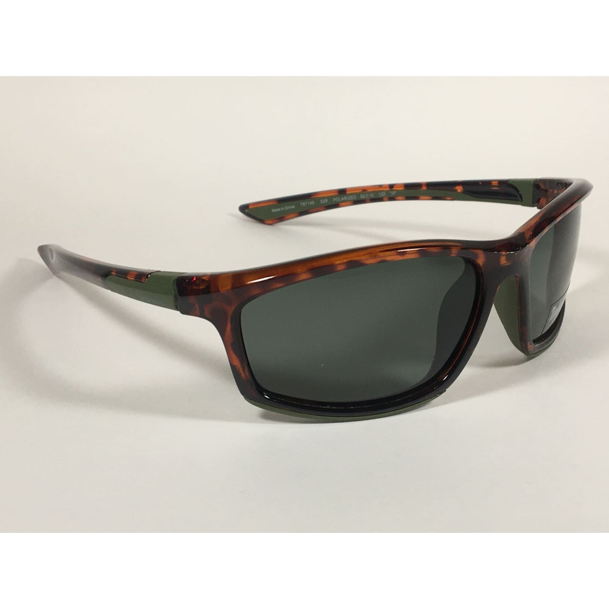 Timberland Polarized Wrap Sunglasses Brown Tortoise Green Lens TB7149 52R - Sunglasses