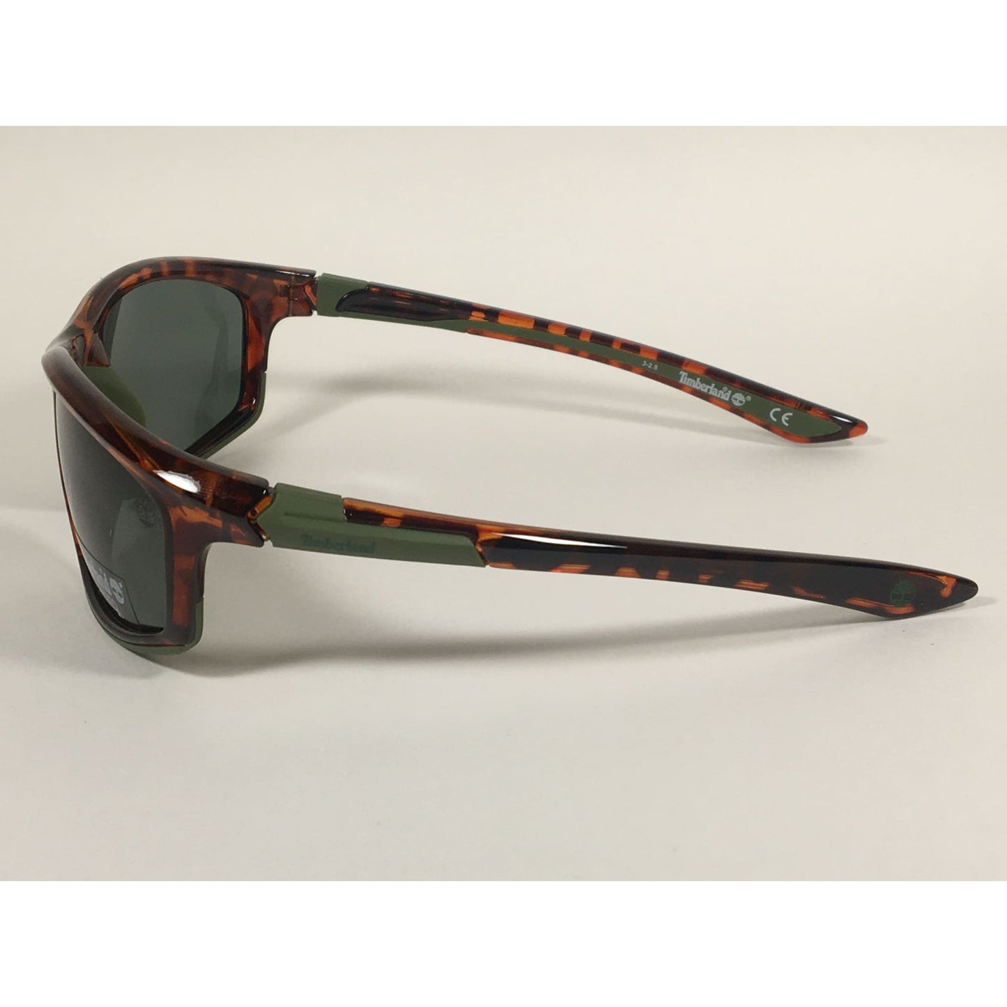 Timberland Polarized Wrap Sunglasses Brown Tortoise Green Lens TB7149 52R - Sunglasses