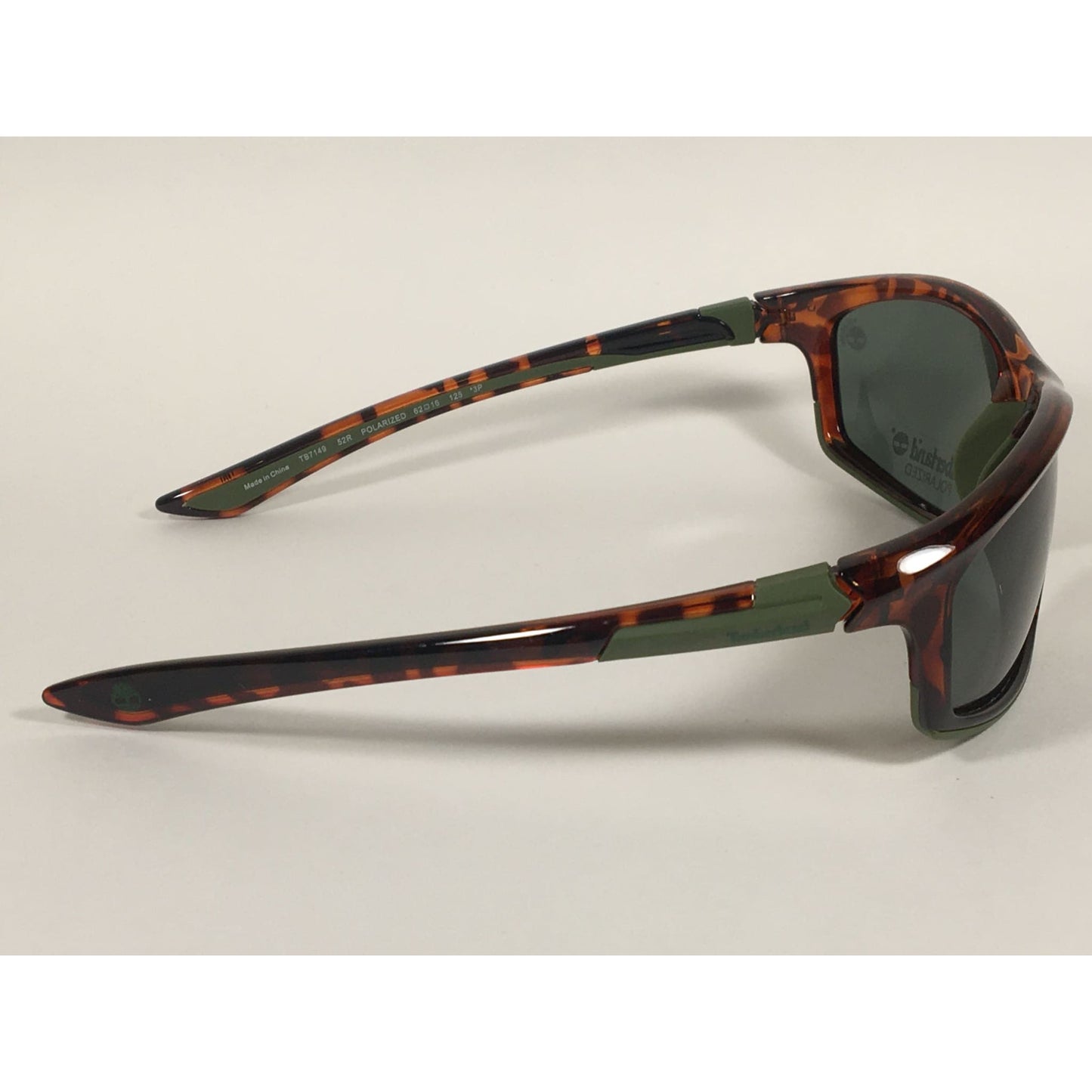 Timberland Polarized Wrap Sunglasses Brown Tortoise Green Lens TB7149 52R - Sunglasses