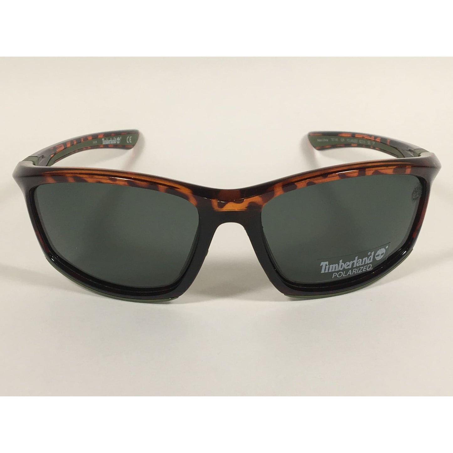 Timberland Polarized Wrap Sunglasses Brown Tortoise Green Lens TB7149 52R - Sunglasses