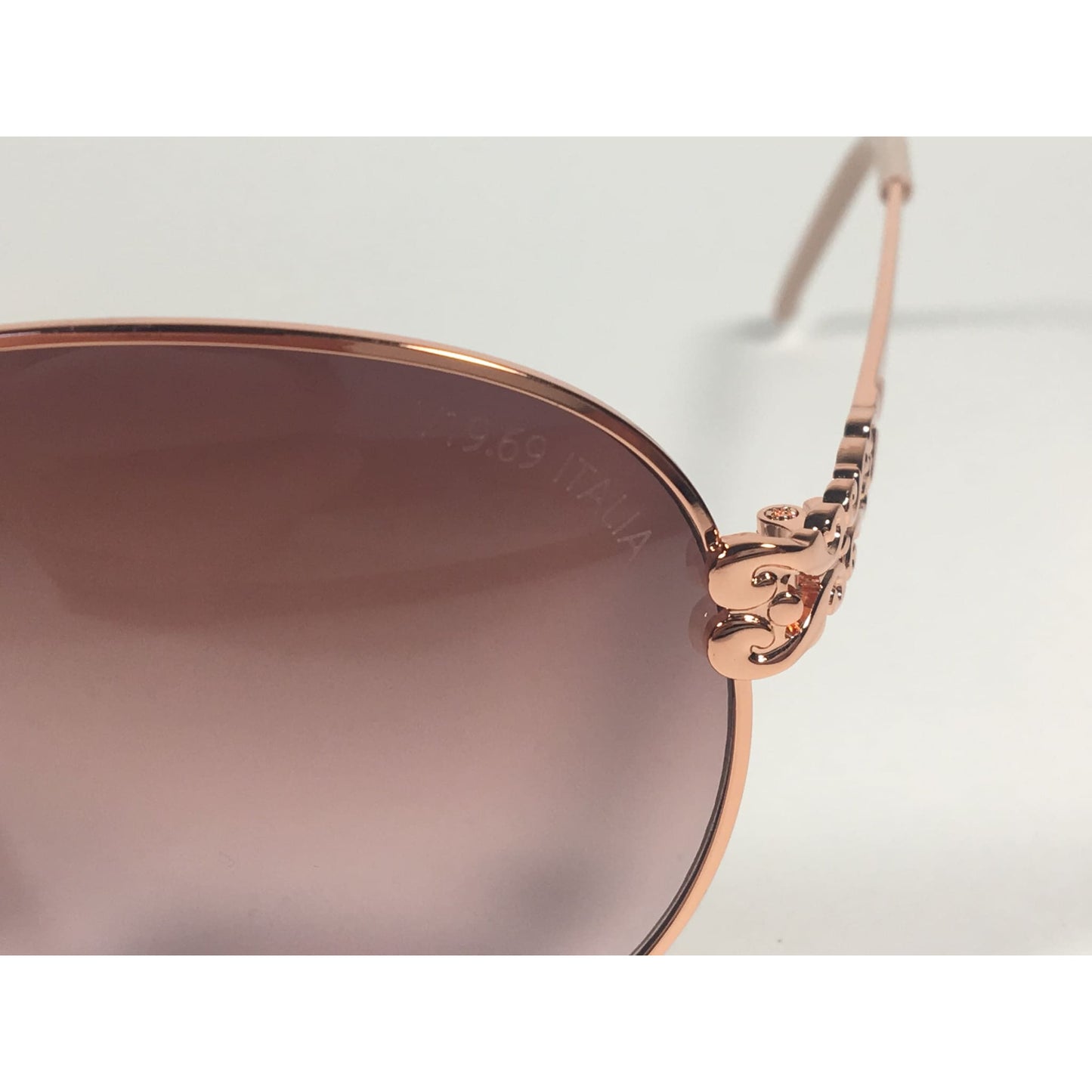 Versace 19V69 Italia Camila Aviator Pilot Sunglasses Rose Gold Metal Brown Rose Gradient Lens - Sunglasses