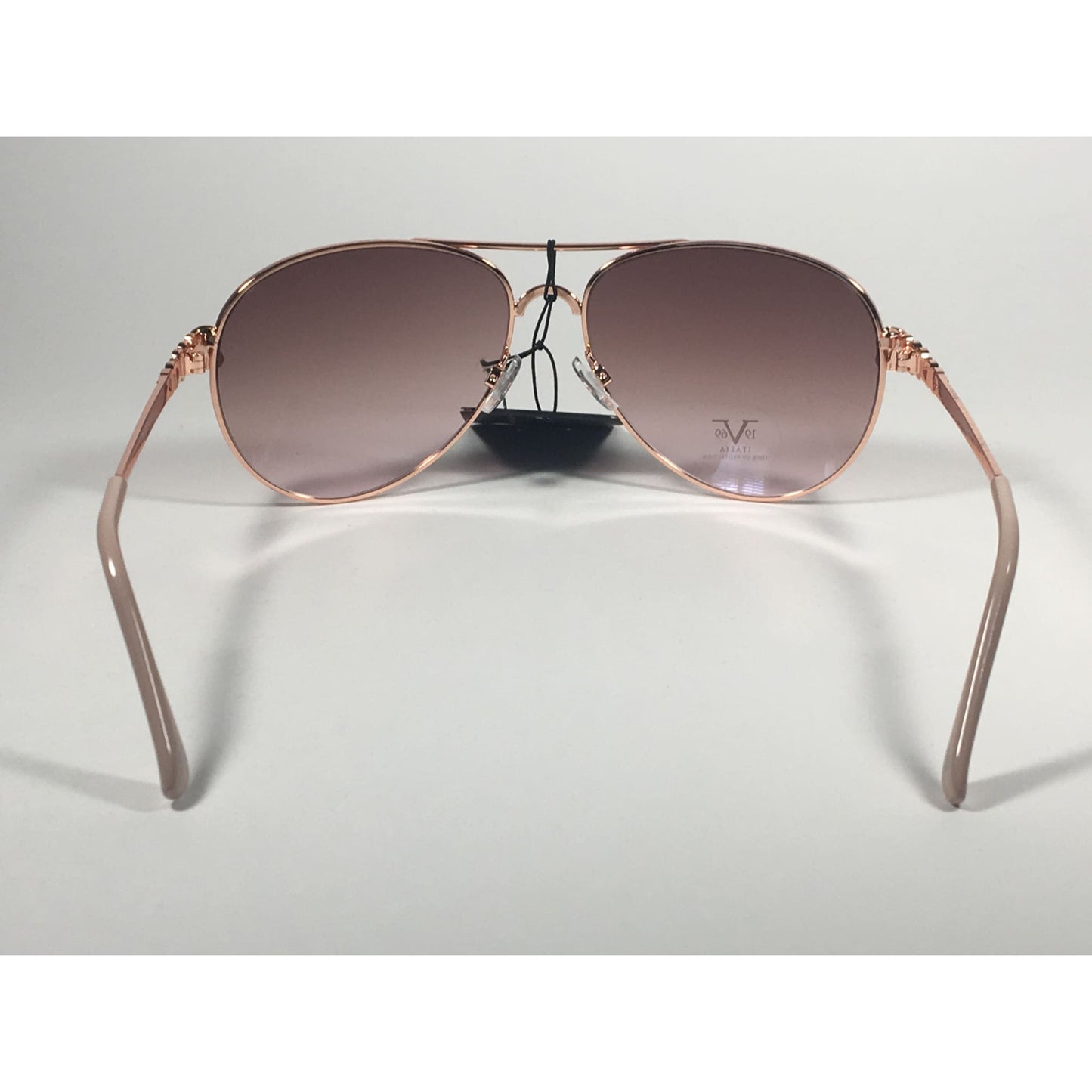 Versace 19V69 Italia Camila Aviator Pilot Sunglasses Rose Gold Metal Brown Rose Gradient Lens - Sunglasses