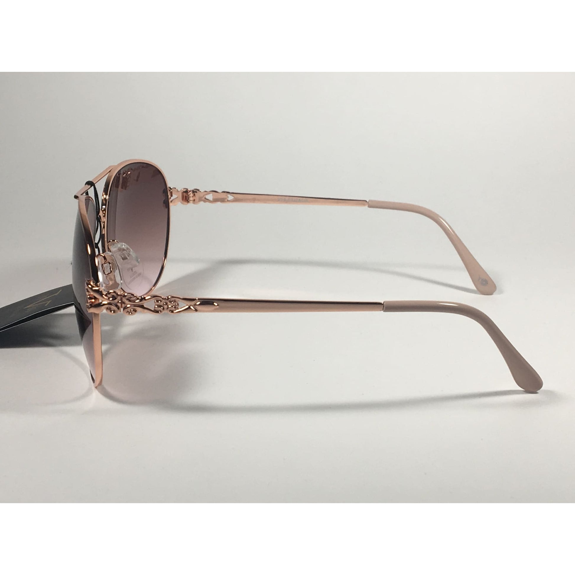 Versace 19V69 Italia Camila Aviator Pilot Sunglasses Rose Gold Metal Brown Rose Gradient Lens - Sunglasses