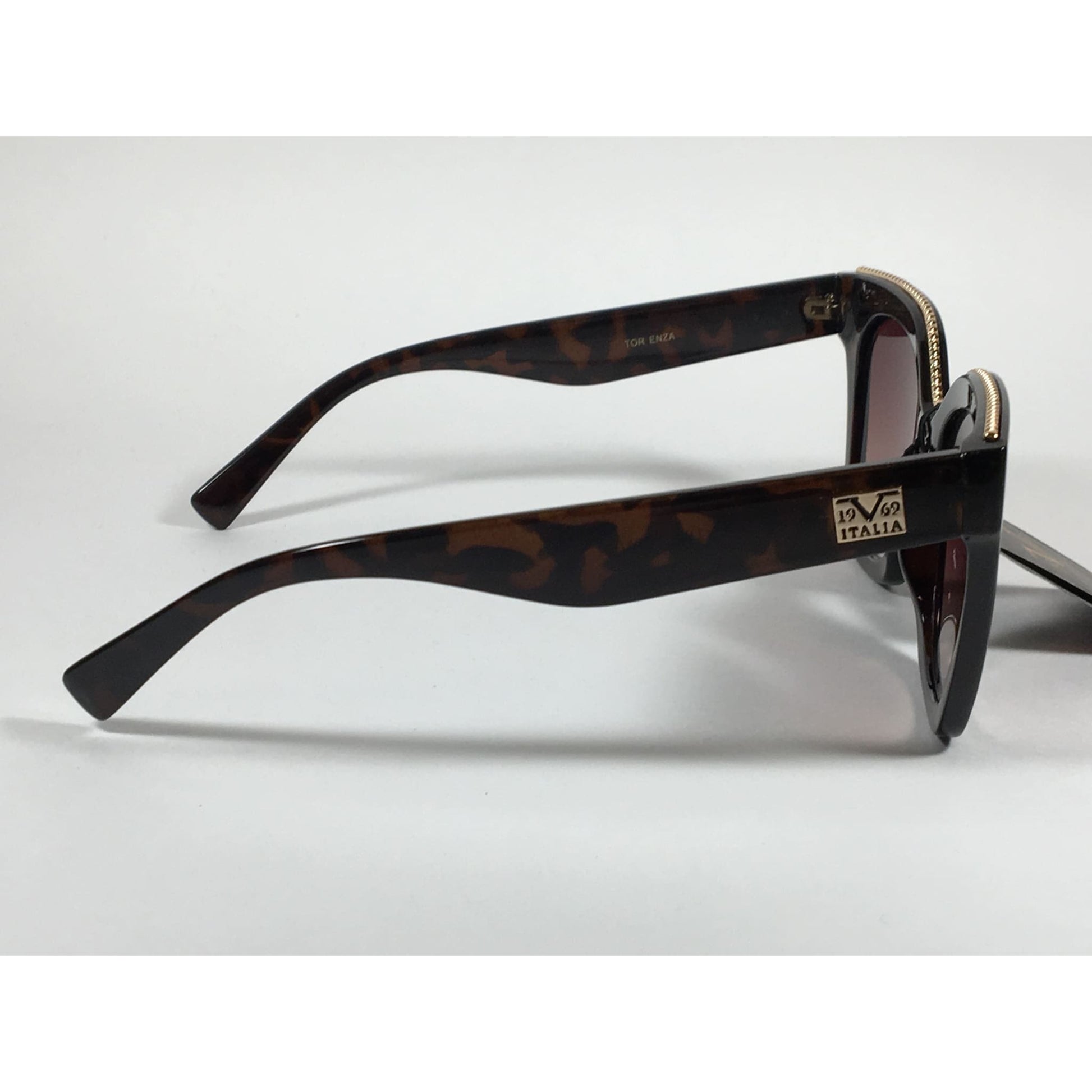 Versace 19V69 Italia Enza Square Sunglasses Brown Tortoise Brown Gradient Lens - Sunglasses