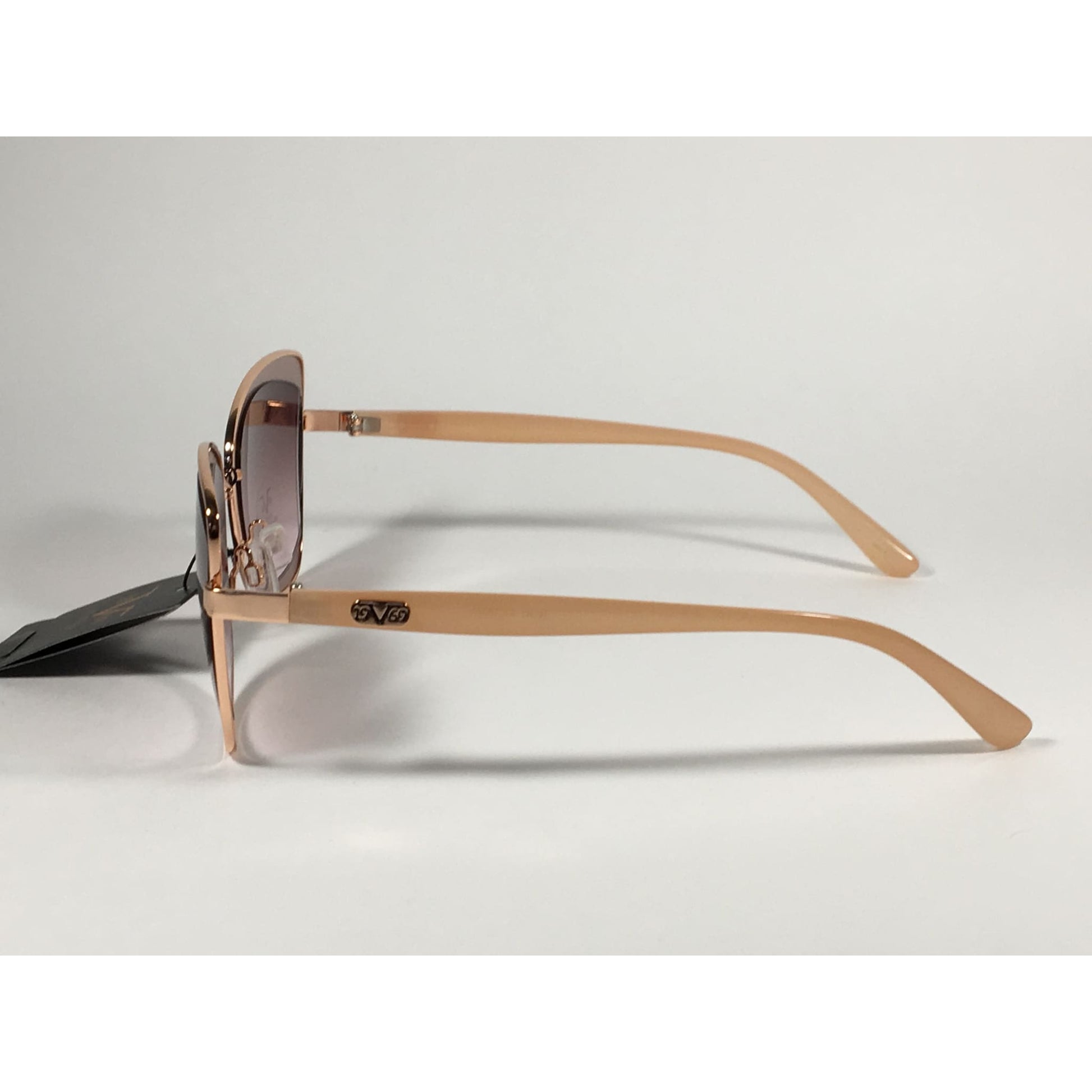 Versace 19V69 Italia Liliana Butterfly Sunglasses Rose Gold and Nude Frame Brown Rose Gradient Lens - Sunglasses